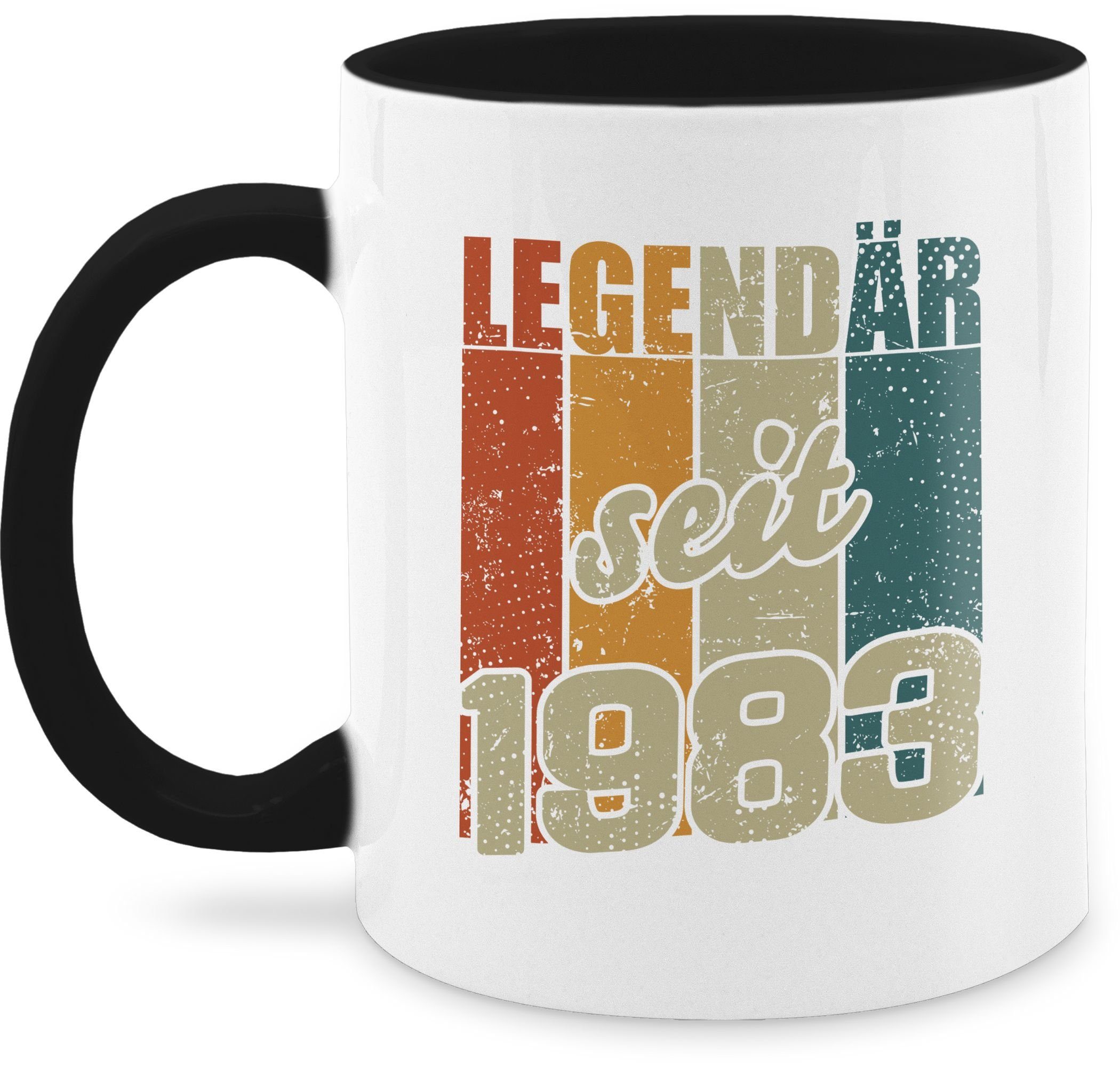 Schwarz 40. Geburtstag Farben, - Tasse Keramik, seit Legendär Vintage 1983 Shirtracer Tasse 1