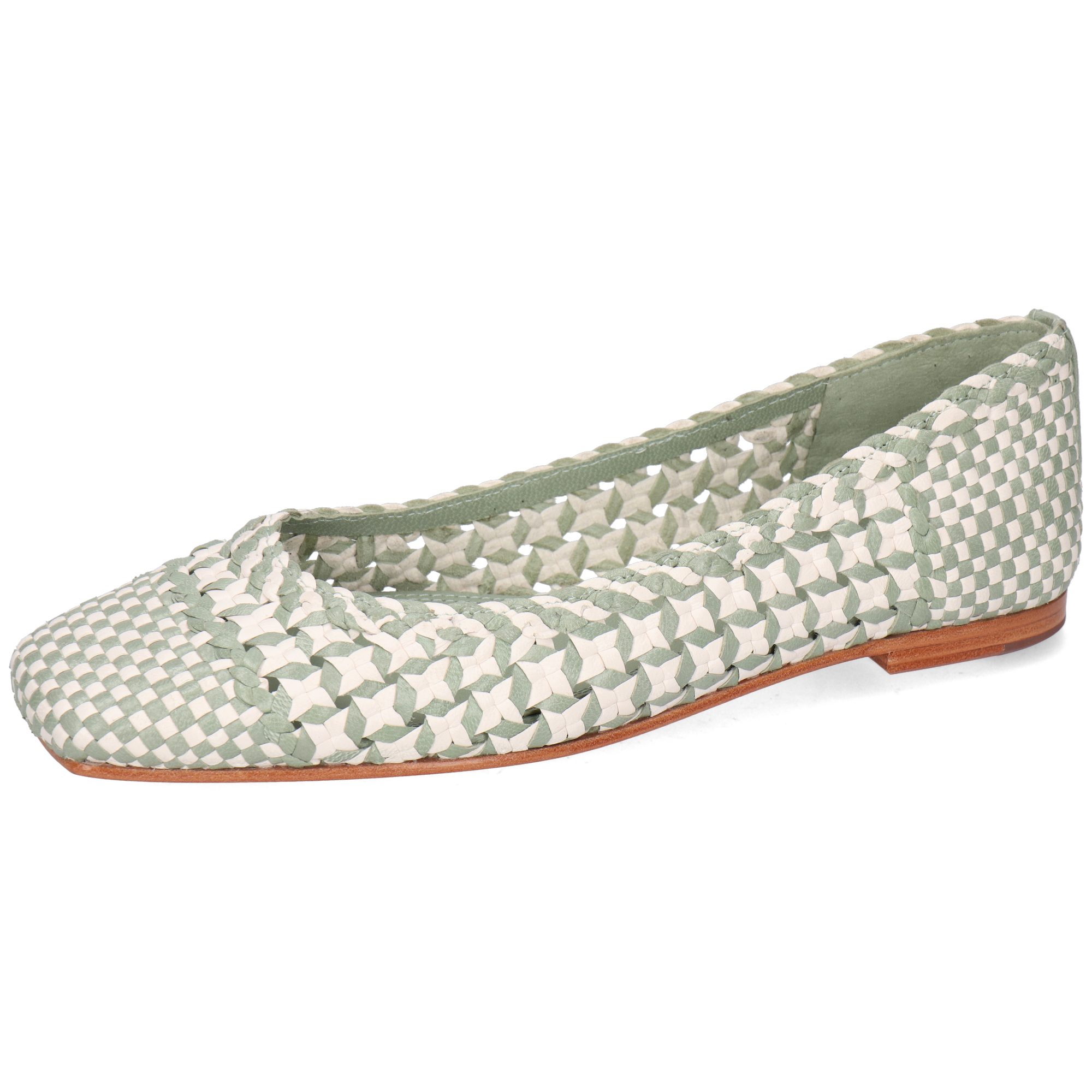 Elyssa 1 Leder-Geflochtene Schuhe für Damen Ballerina