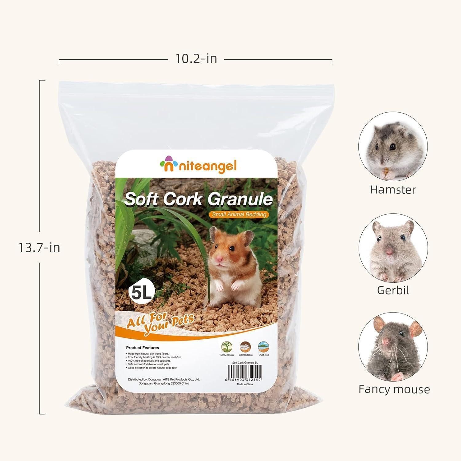 LuxusKollektion Korkgranulat-Einstreu Natürliches Kokosnuss Hamster Einstreu für kleine Tiere 8-10mm