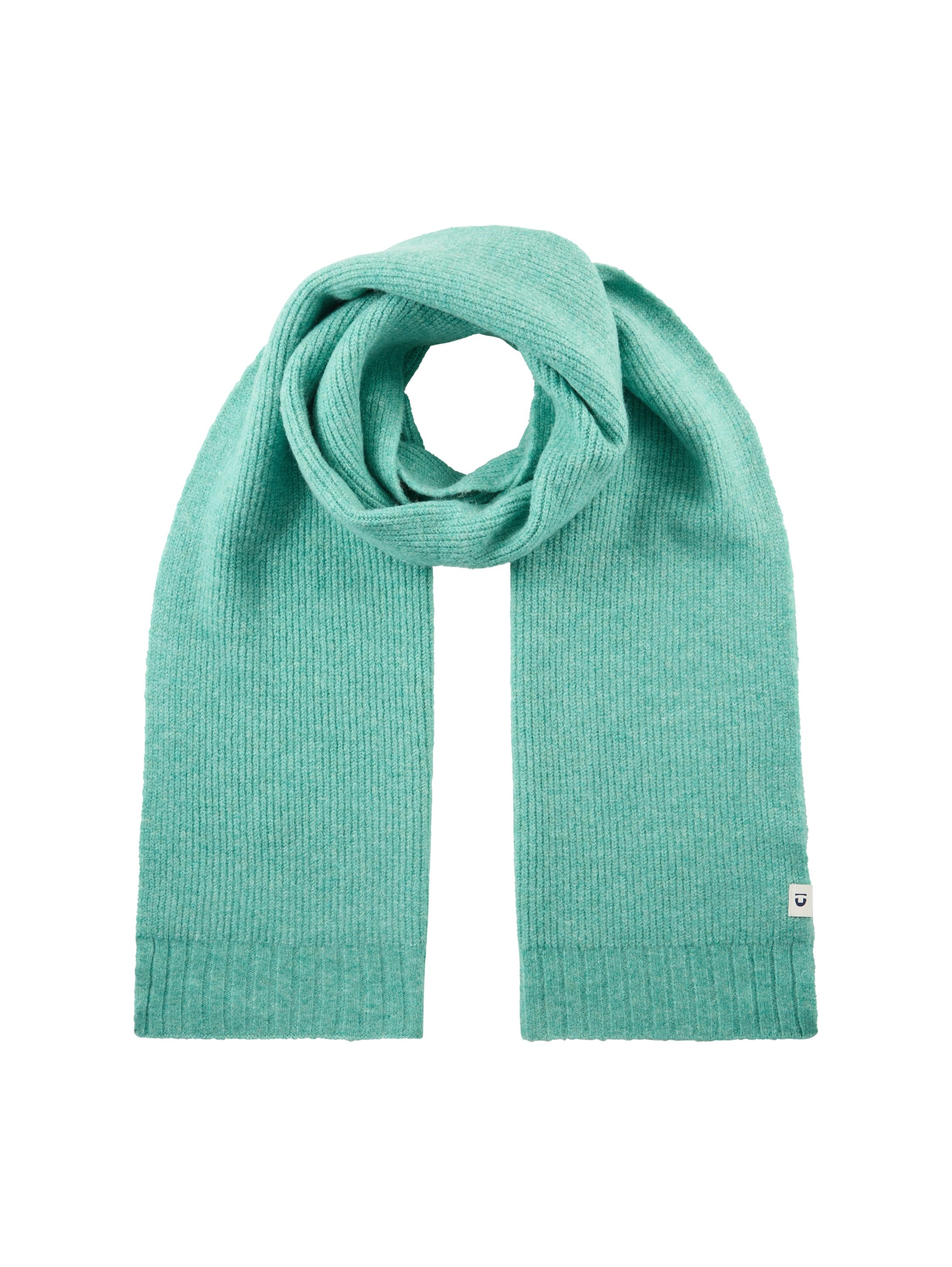 TOM TAILOR Denim Strickschal, (1-St), unifarben mit Aufnäher günstig online kaufen