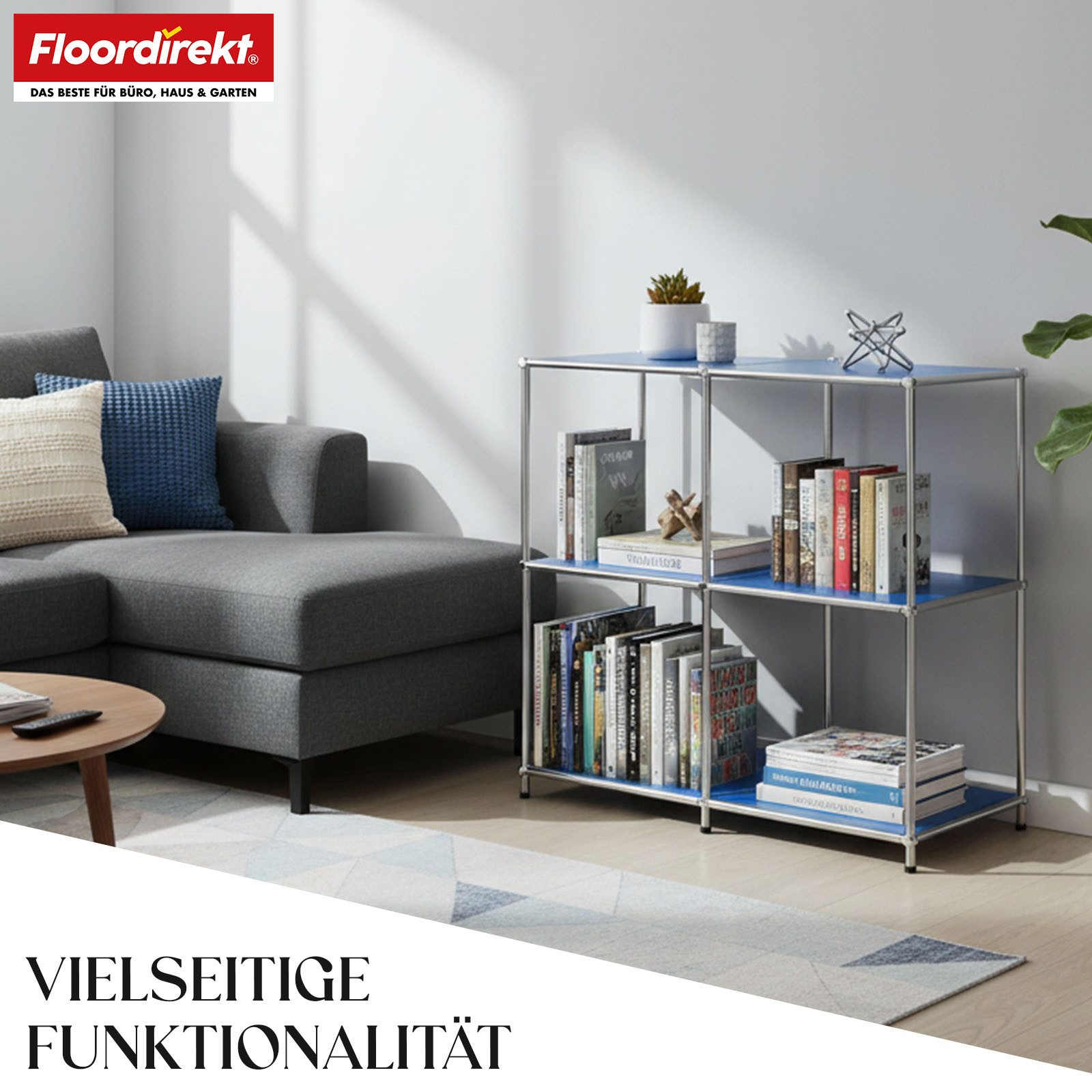 Floordirekt Sideboard Concept Epure MK-027 Metallregal, B78 × T40 × H82 cm, diverse Farben (modular, kratzfeste Pulverbeschichtung), offenes Ablageregal mit ver – Bild 5 von 5