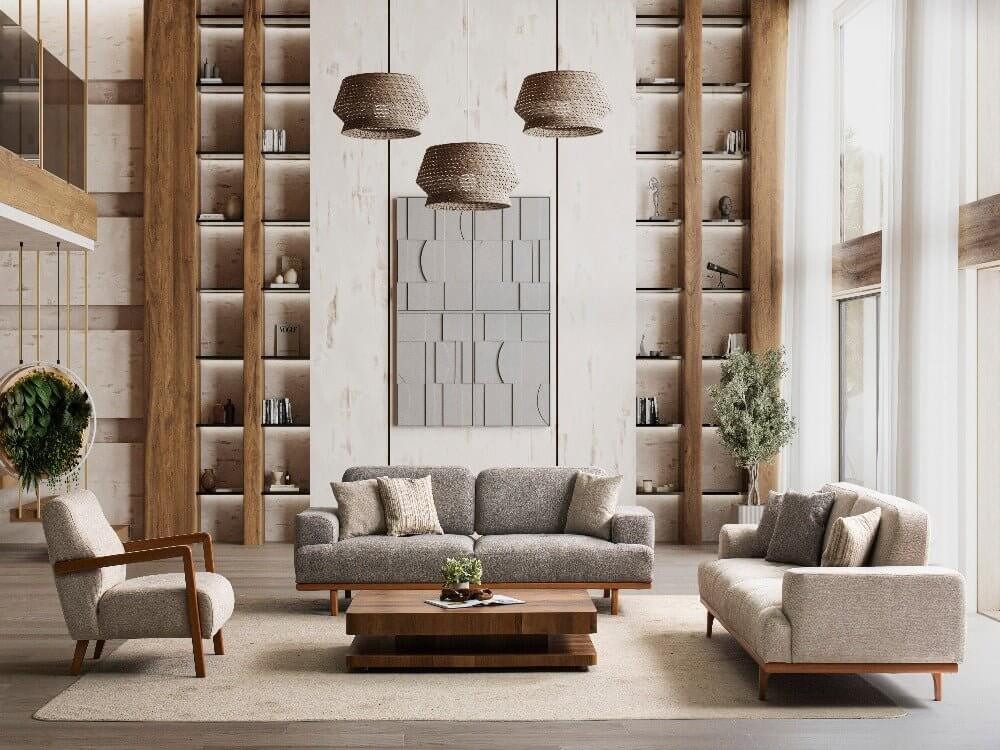 Nobelaa Sofa Sitzgruppe/Sofa Set - Wohnzimmergarnitur "Cassia" 3+3+1 günstig online kaufen