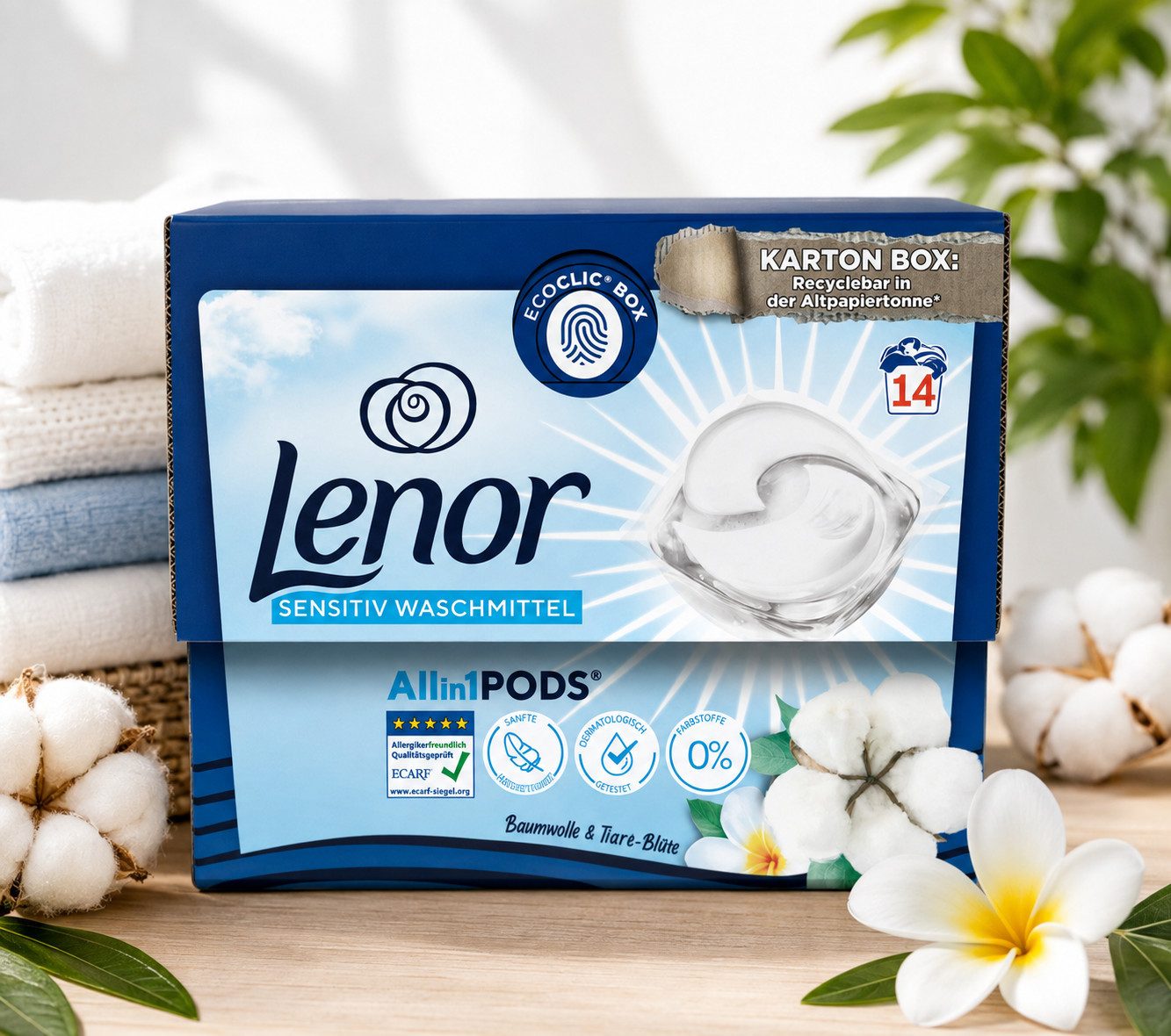 LENOR Lenor All-in-1 PODS Sensitiv Waschmittel Feinwaschmittel (14-St)