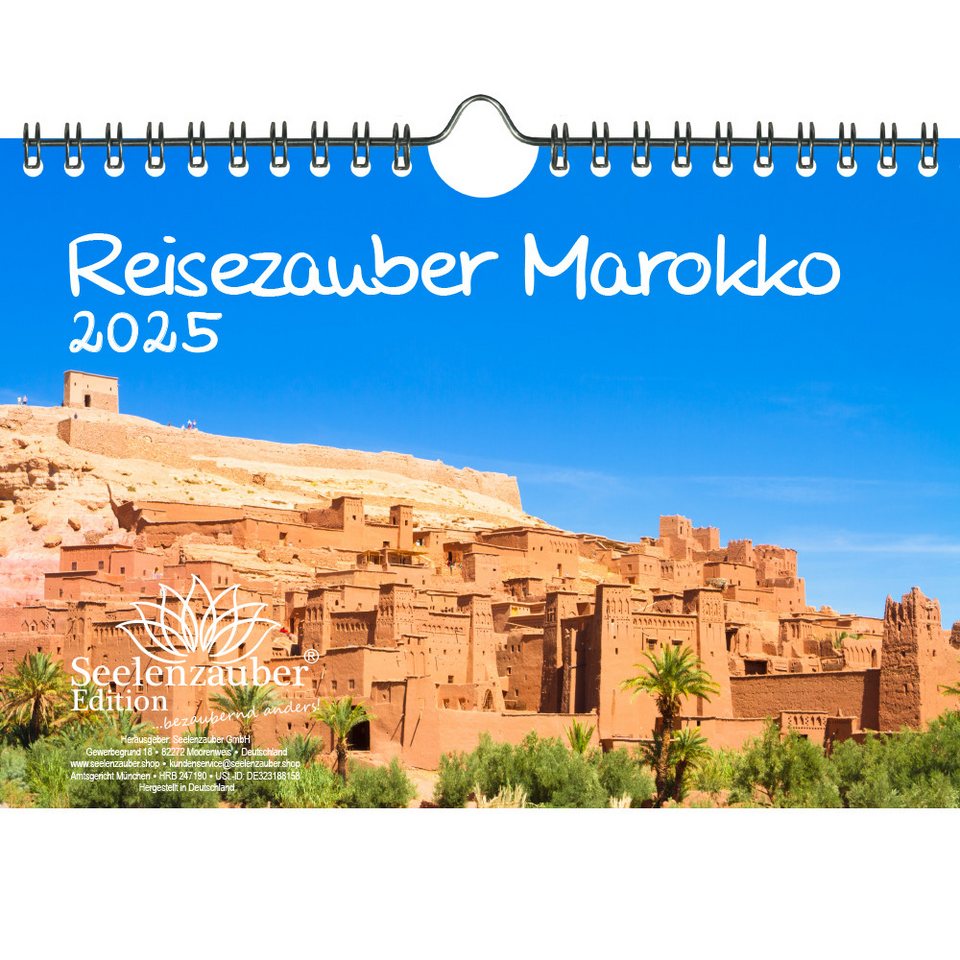 Seelenzauber Wandkalender Reisezauber Marokko DIN A5 Kalender für 2025