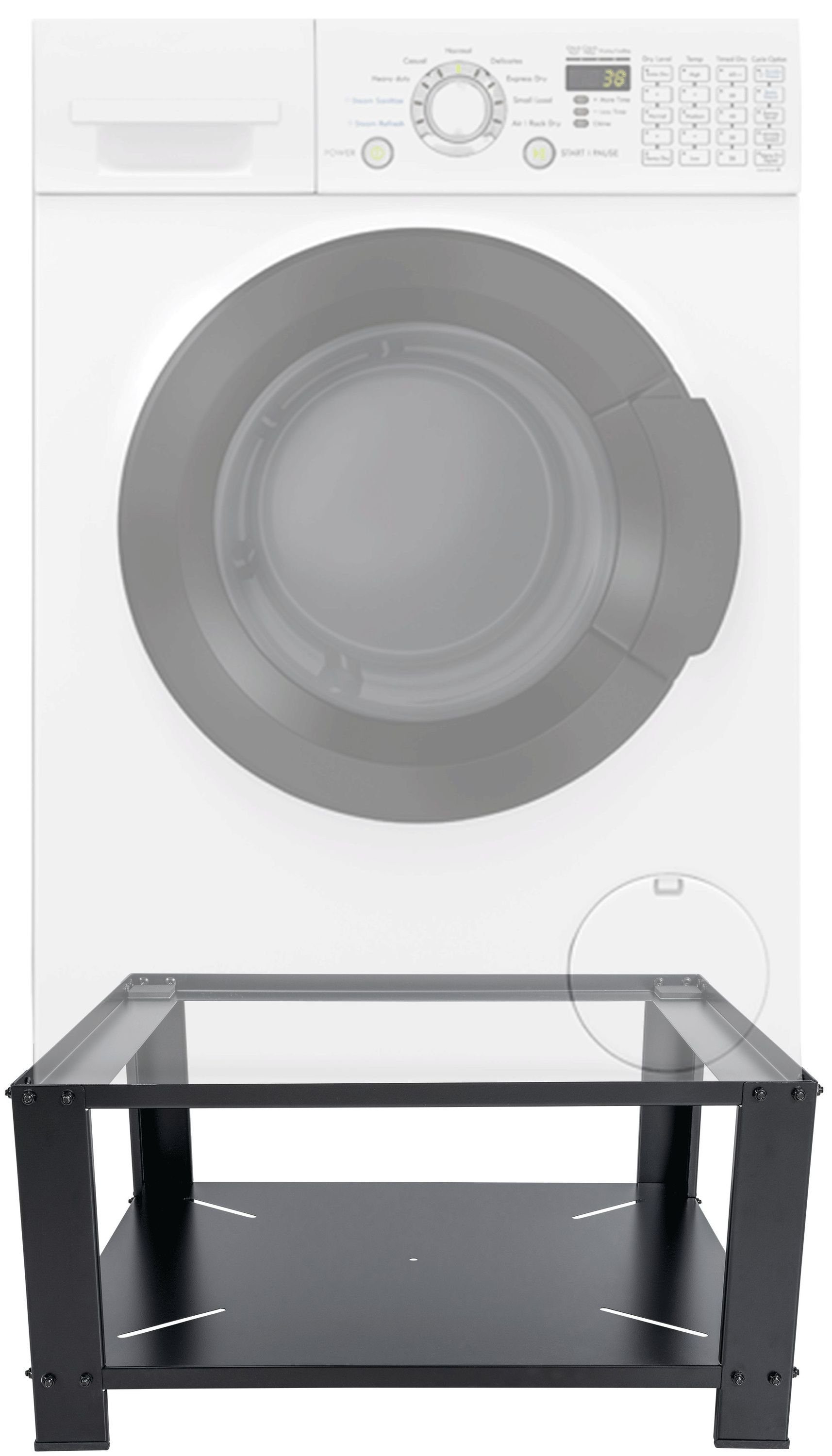 Untergestell Lunas, mit stabiles Waschmaschinenuntergestell Ablage schwarz CLP