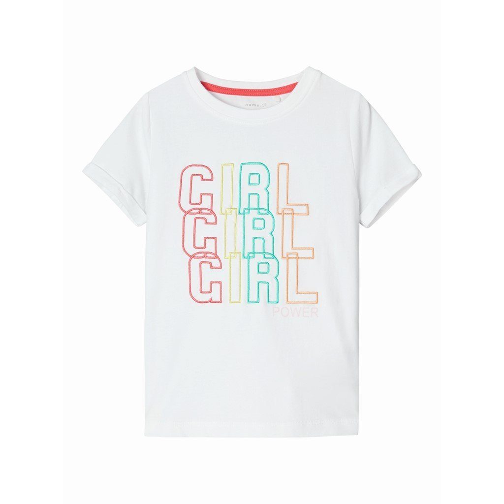 Name It T-Shirt Name It Mädchen Sommershirt "Girl" Bio-Baumwolle (1-tlg) mit Frontprint
