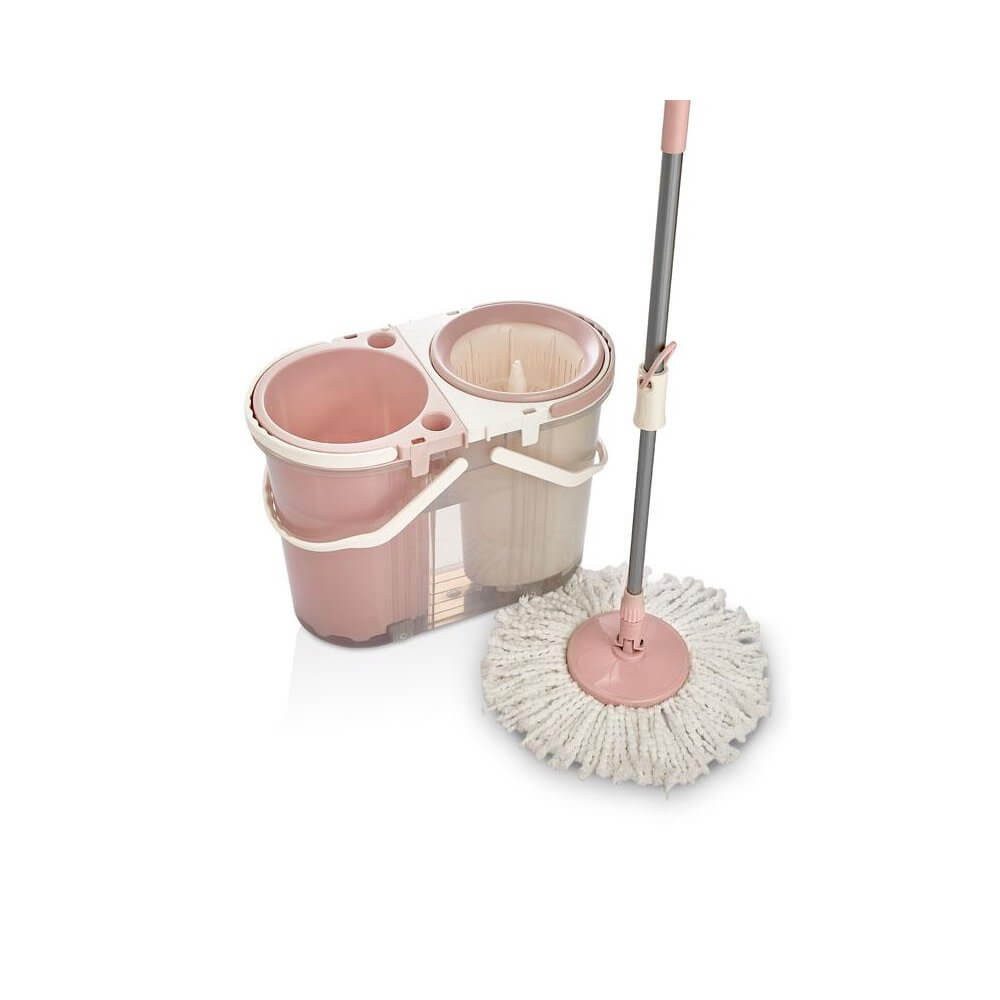 Vip Ahmet Wischmopp Wischmopp Set – Bodenwischer mit 20L + 6L + 6L Eimern, (2-tlg. Mopp-Set mit Doppelkammereimer), 2-teiliges Mopp-Set