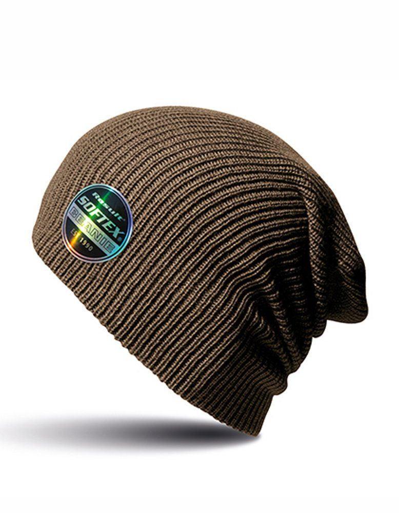 weich, Beanie leicht sehr Design Herbst Mütze Doppellagig, (länger geschnitten) Long Winter Sehr Goodman Chocolate