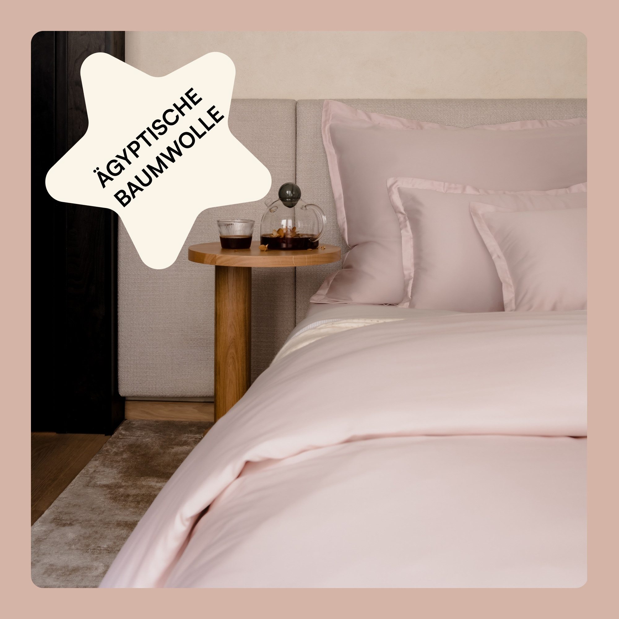 Amqua Bettwäsche Luxus Mako Satin, 100% ägyptische Baumwolle Premium Bettwä günstig online kaufen