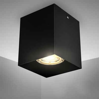 B.K.Licht LED Aufbaustrahler, ohne Leuchtmittel, Aufbauleuchte, Deckenspot, Strahler, Deckenlampe, metall, schwarz