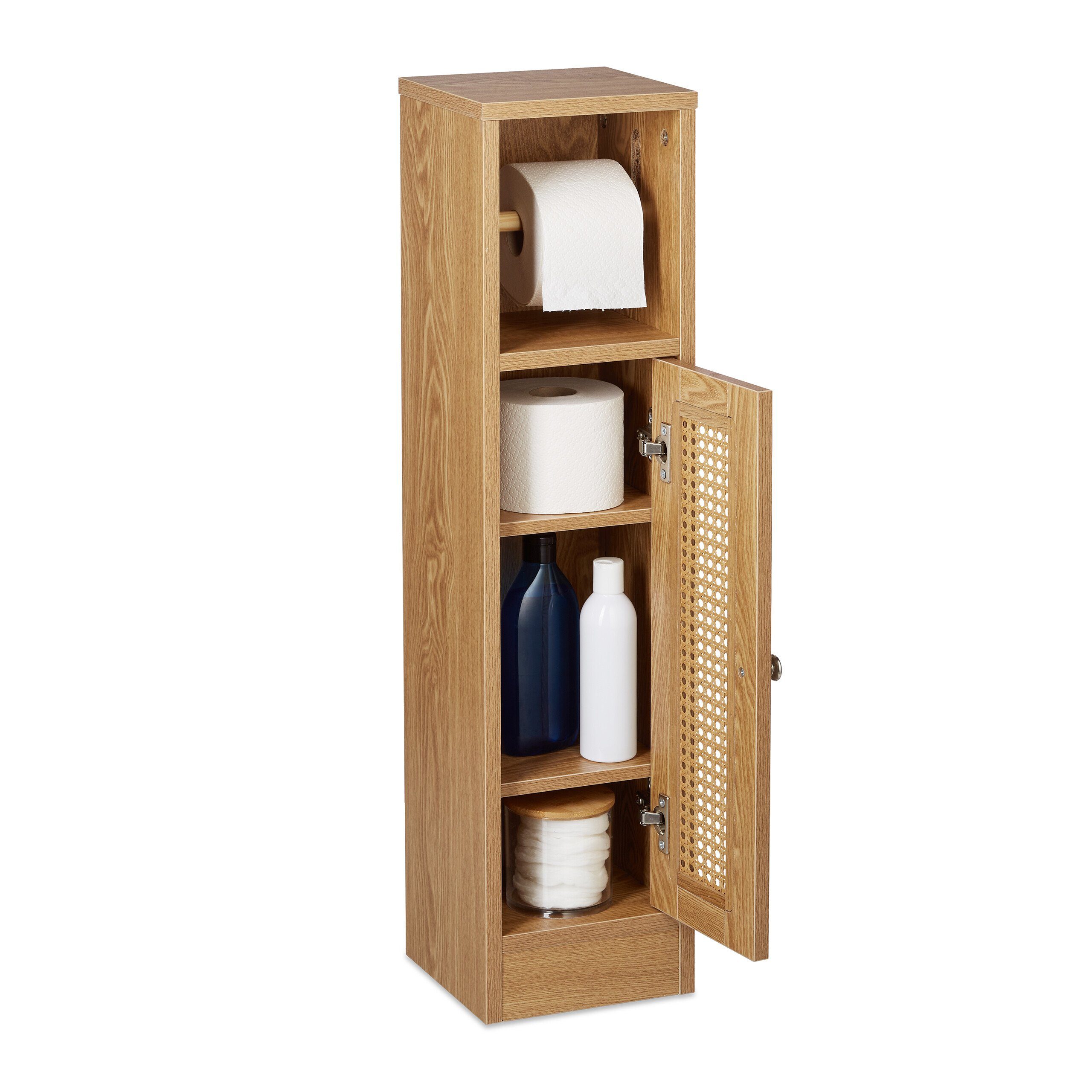 relaxdays Toilettenpapierhalter stehend Holzoptik günstig online kaufen