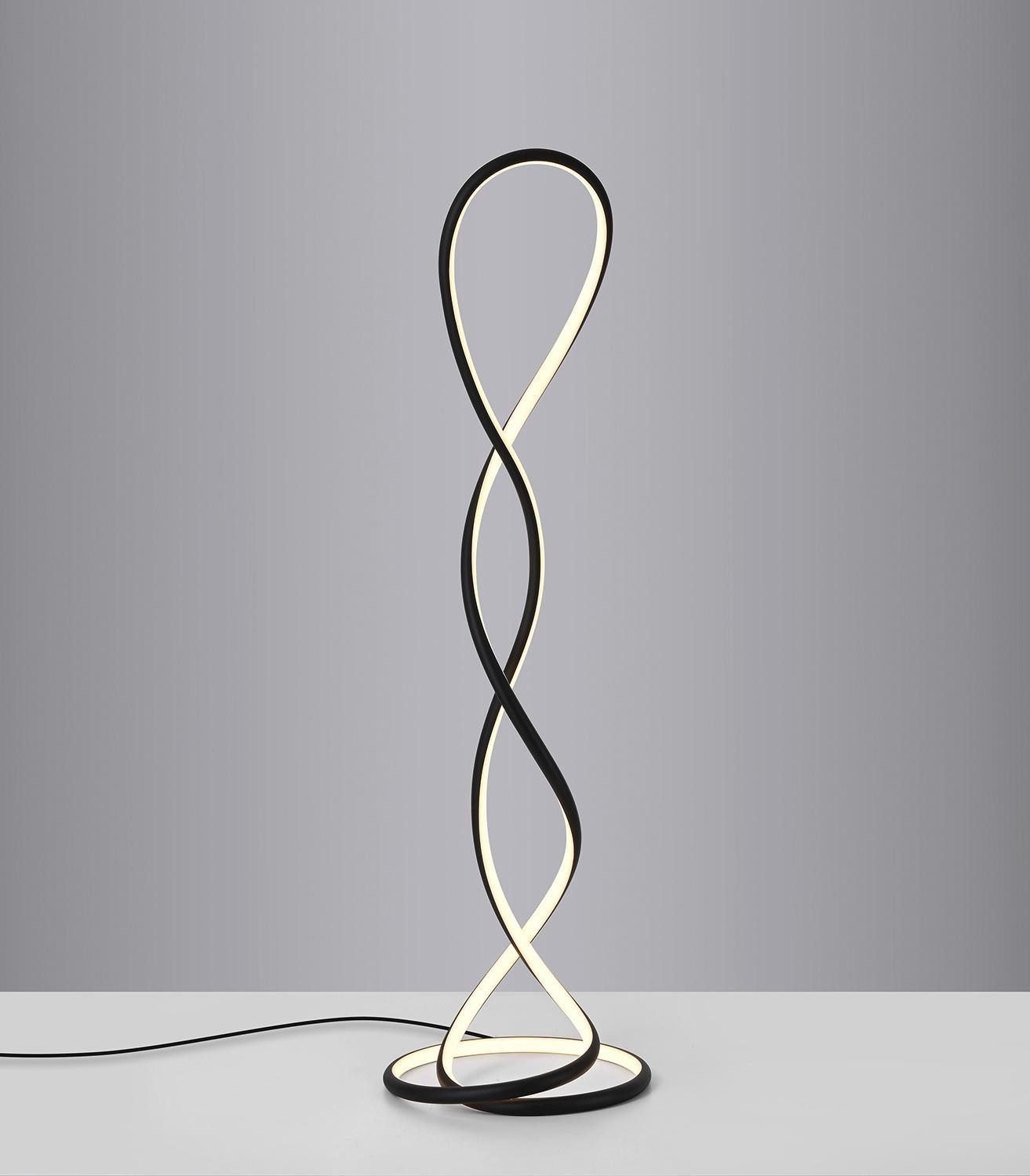 Paul Neuhaus LED Stehlampe TWIST, Schwarz, Aluminium, mit Schnurschalter, Dimmfunktion, LED fest integriert, Extra-Warmweiß, Ø 41 x H 143 cm