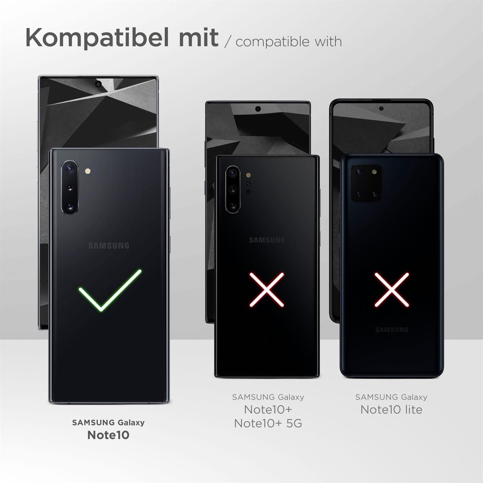 moex Handyhülle für Samsung Galaxy Note 10 Hülle Klappbar Book Case Grün 6,3 Zoll, Klapphülle Kartenfach Flip Cover Handytasche Leder Optik Schutzhülle