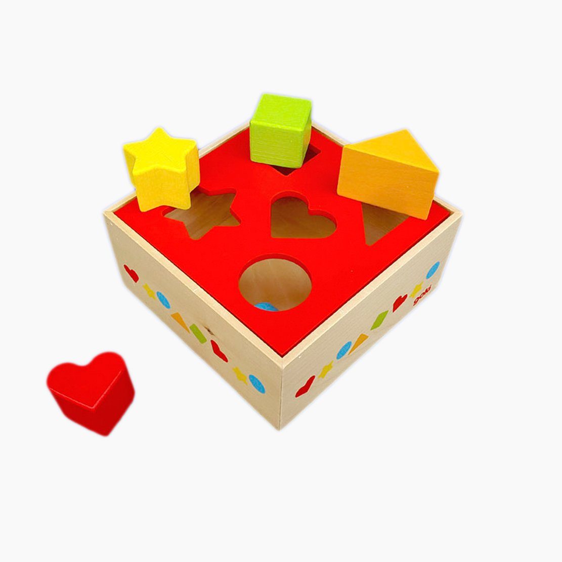 goki Steckpuzzle Sortier Box, 5 Puzzleteile, Die Kinder beschäftigen sich spielerisch mit Formen und Flächen