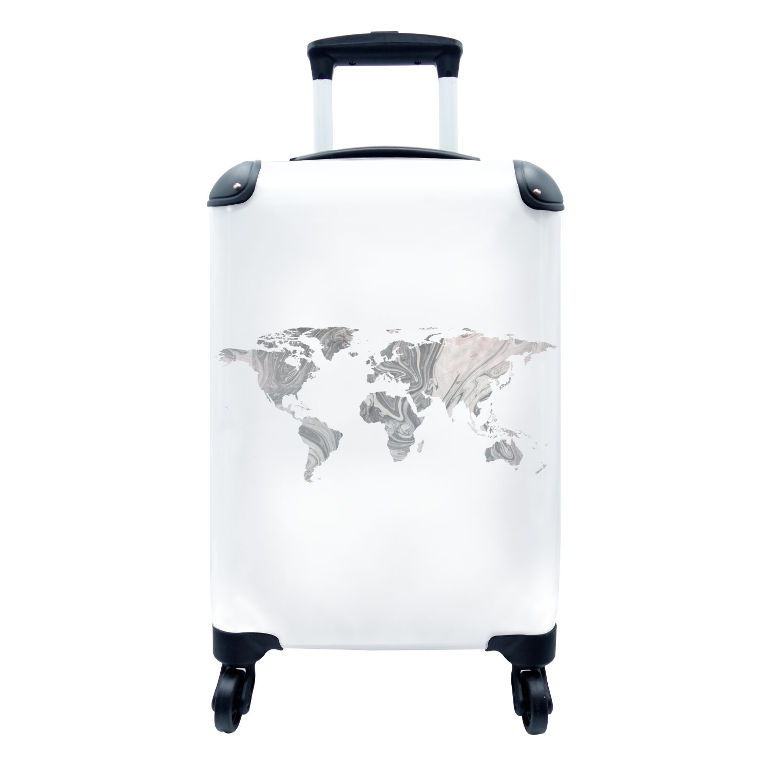 Reisetasche 4 mit rollen, für Handgepäck - Reisekoffer Marmor, Farbe Handgepäckkoffer Welt Karte - - MuchoWow Ferien, Rollen, Trolley,