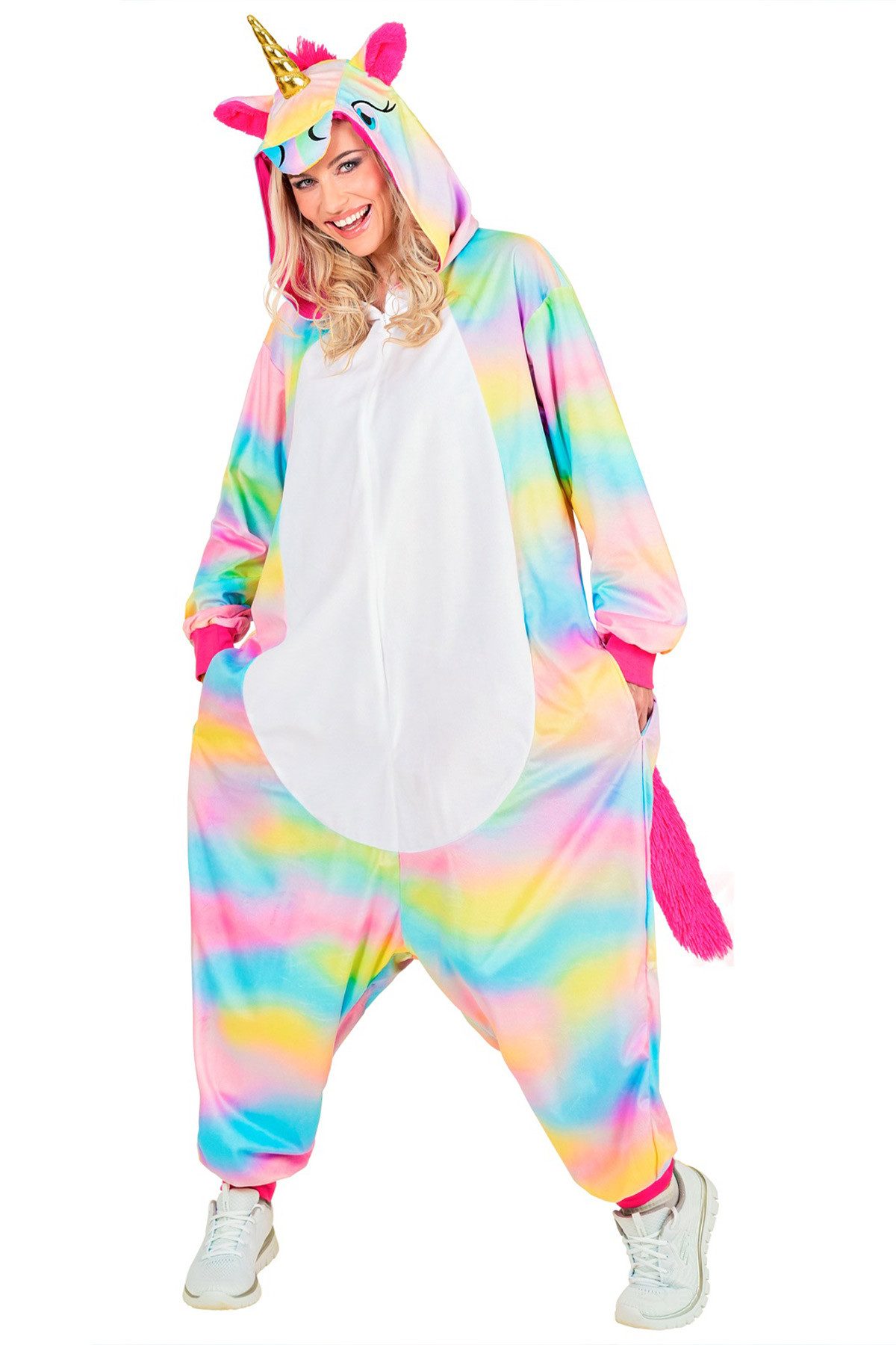 Kostüm Tierkostüm 'Rainbow Einhorn' für Erwachsene, Over