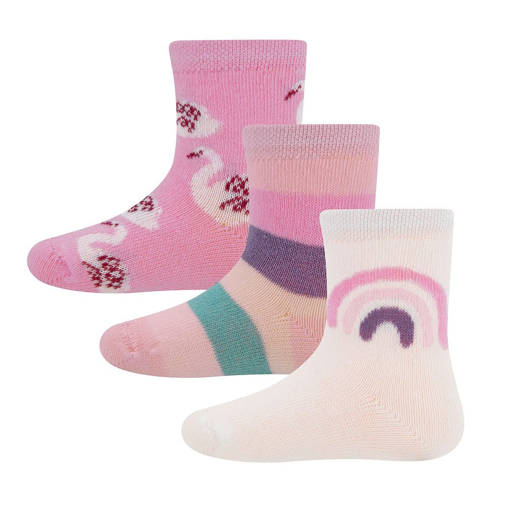 Socken Socken 3er Pack Regenbogen/Ringel/Schwan