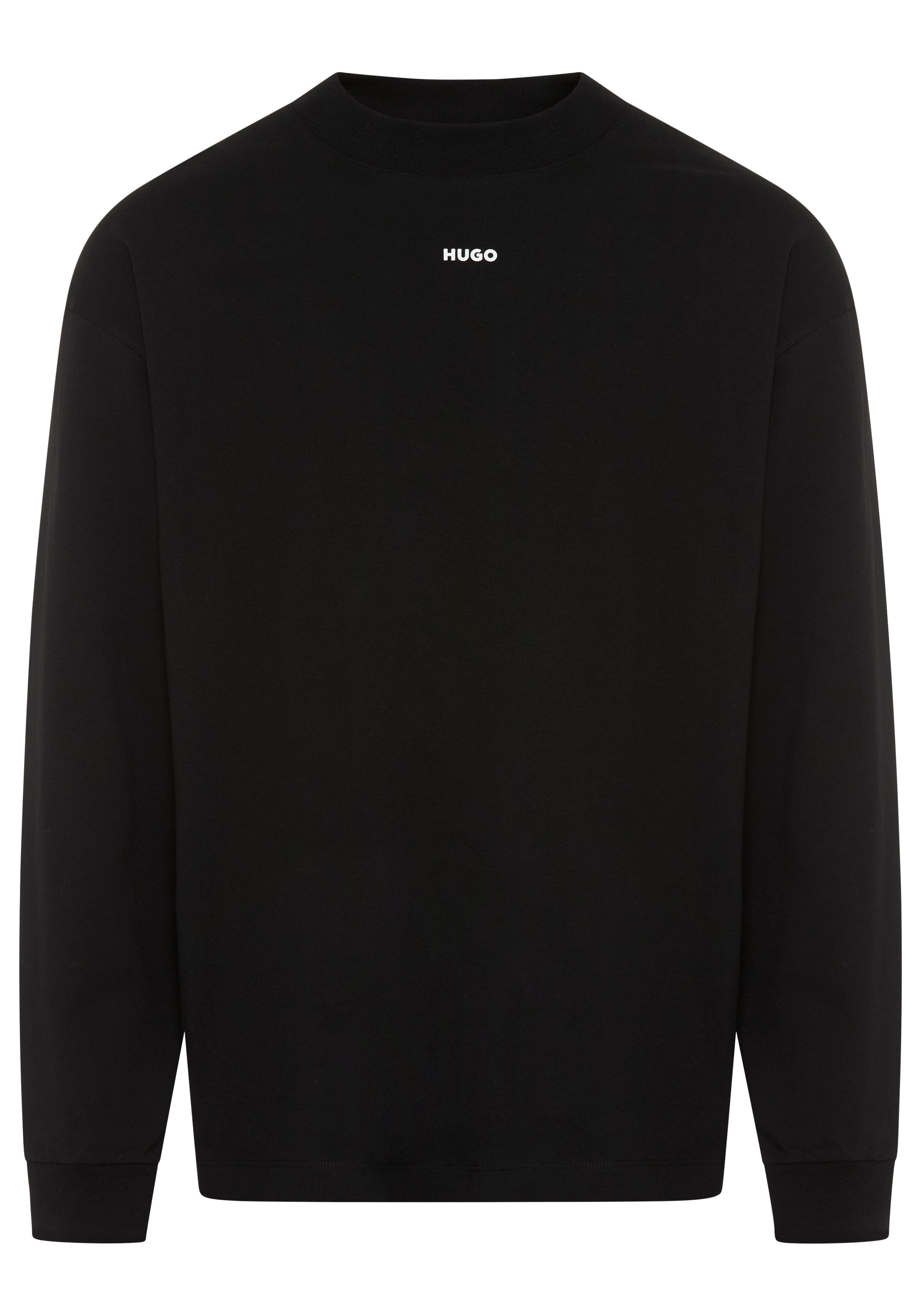 HUGO Langarmshirt Daposo Rundhalsausschnitt, Relaxed Fit, Ärmelbündchen günstig online kaufen