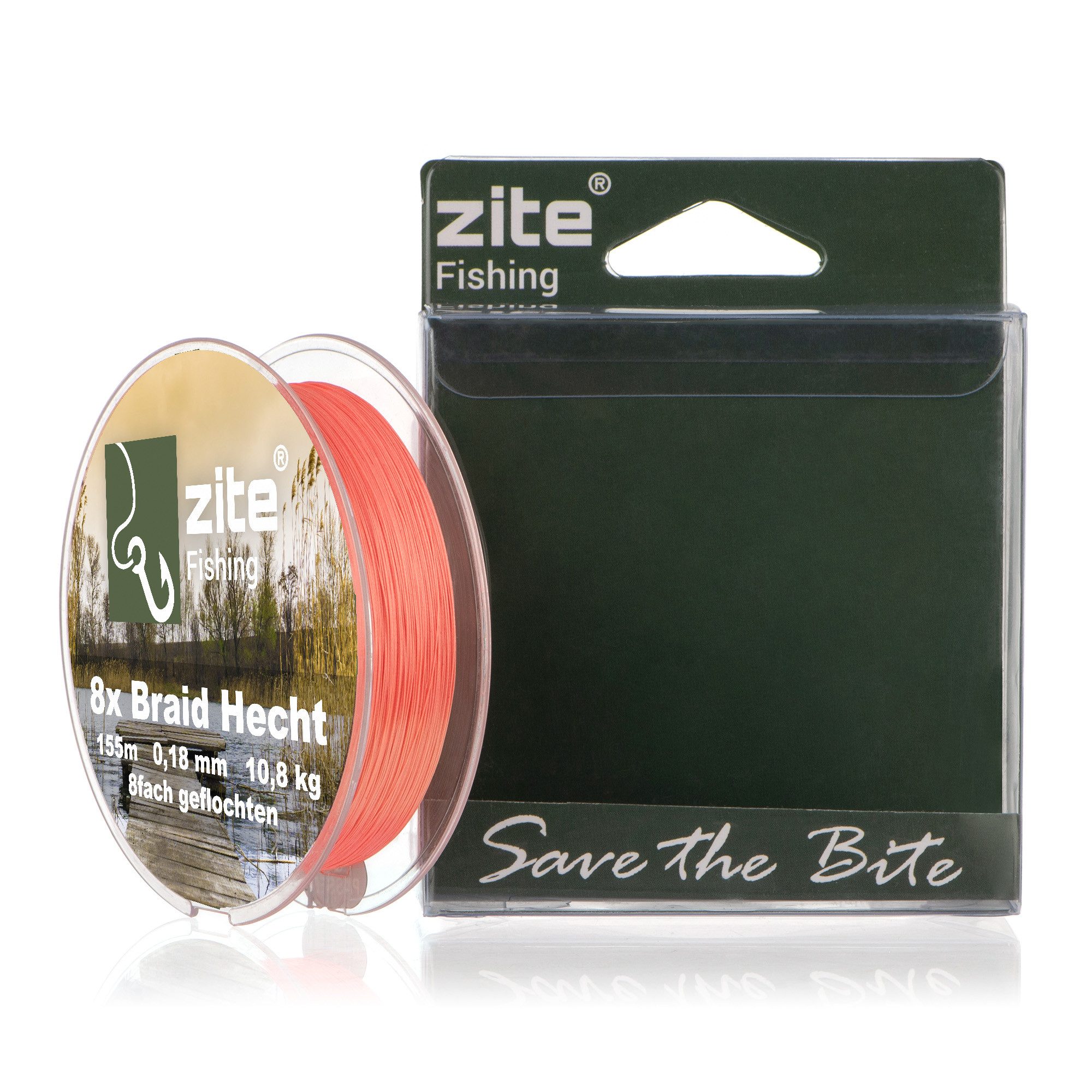 Zite Angelschnur 155m Geflochtene 8-Braid Angelschnur Orange - Barsch, Hecht & Zander