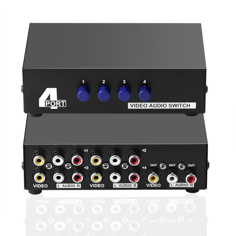 euroharry Audio / Video Matrix-Switch 4 Switch 4 in 1 heraus Audio Video Splitter für DVD STB Spielkonsolen