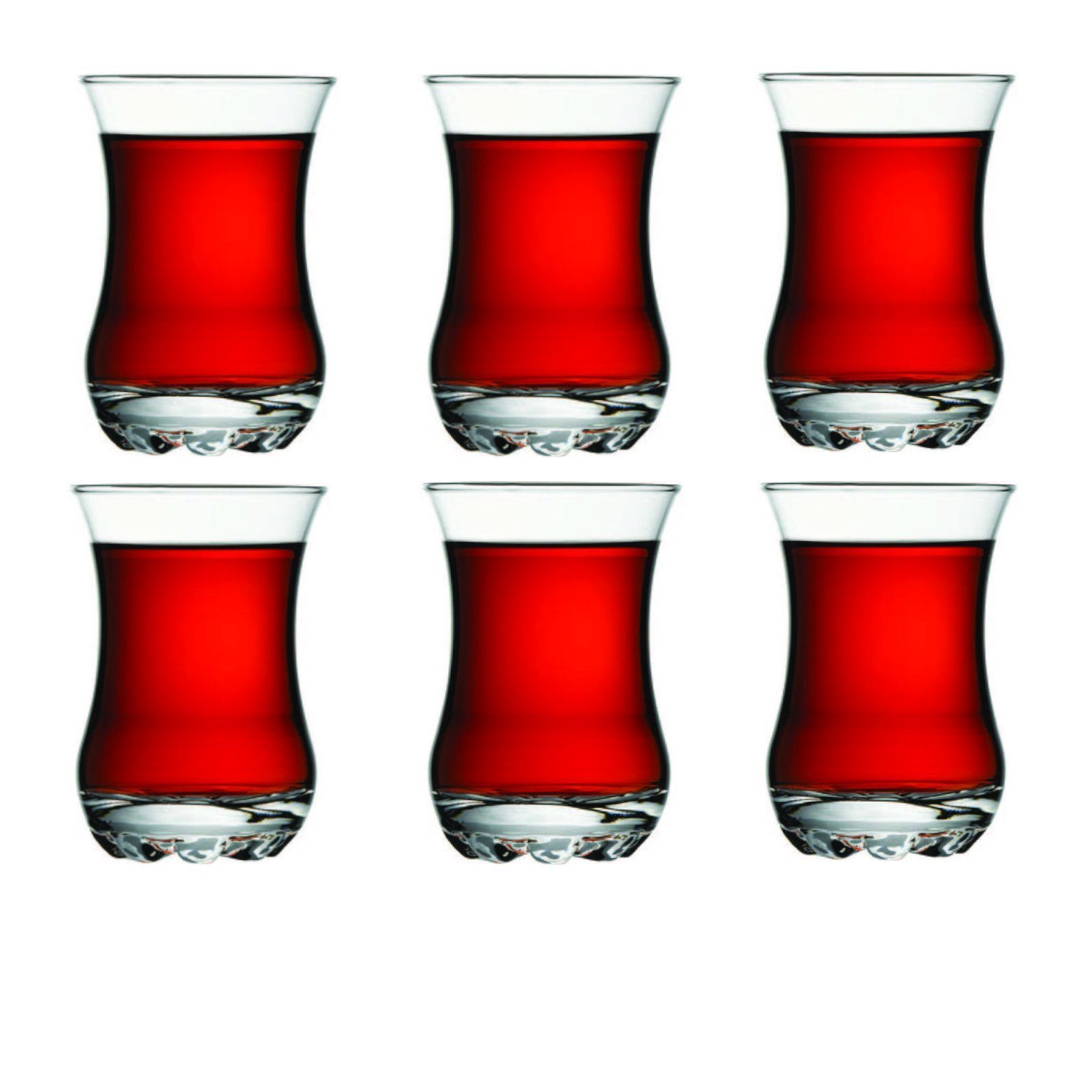 Pasabahce Teeglas Sylvana 42411 - 6 Stück Türkische Teegläser-Set orientalischen Tee mod, 6-tlg.