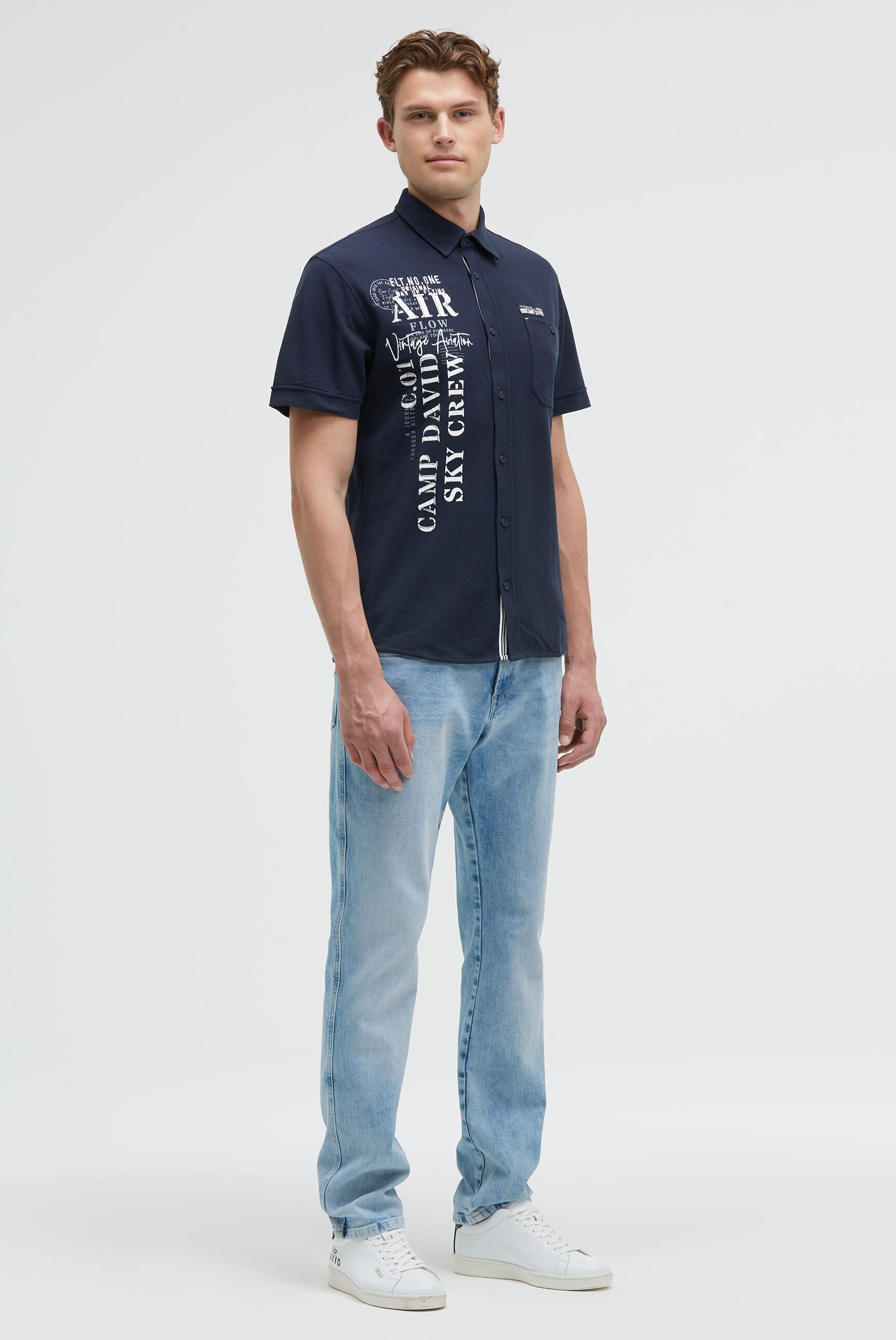 CAMP DAVID Kurzarmhemd aus Baumwolle
