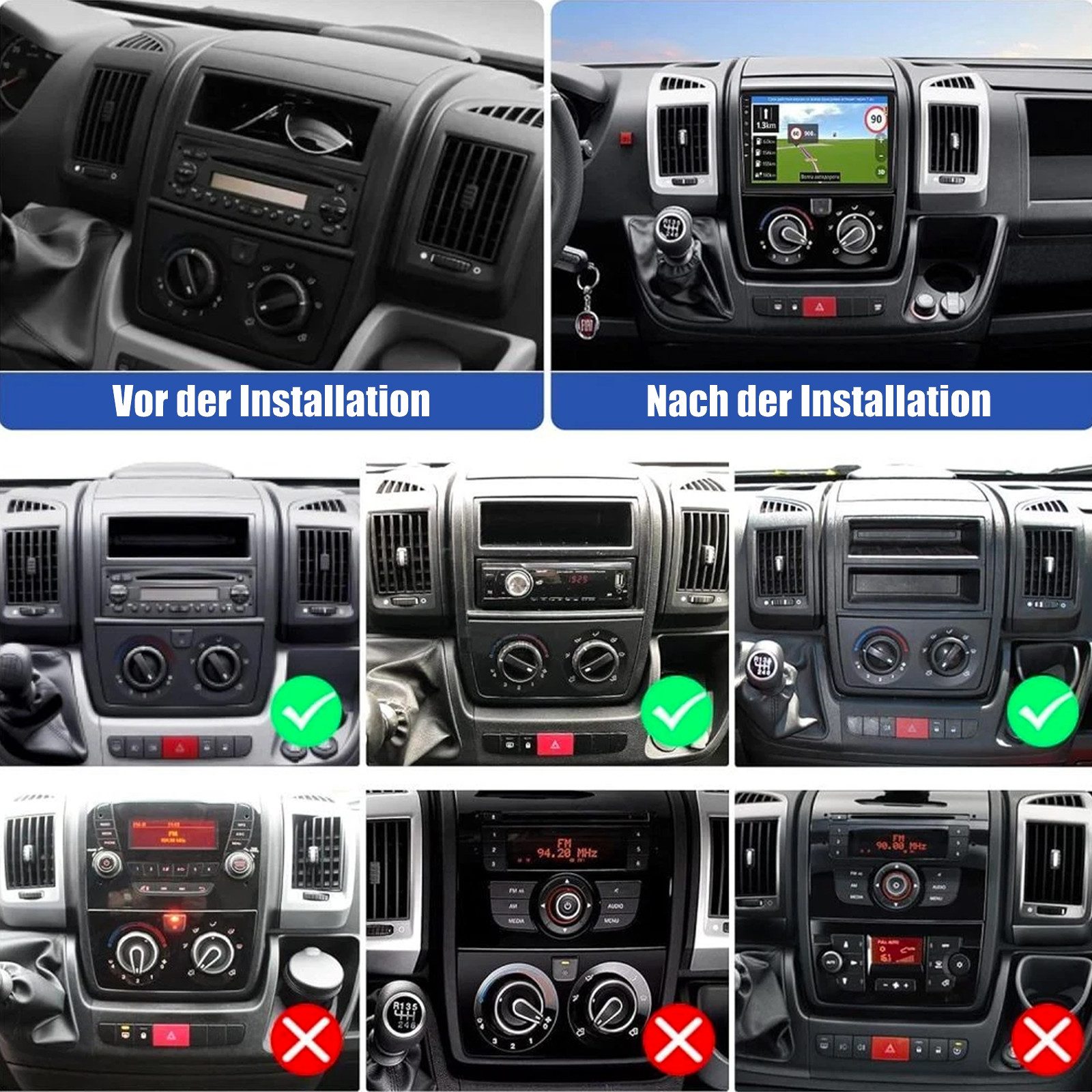 ESSGOO DAB+ Für Fiat Ducato 2006-2023 Carplay Android 15 Autoradio GPS Wifi Autoradio (RDS, 4+64GB(optional), DAB (optional), FM, AM, DAB+ (optional), Carplay Android Auto Bluetooth EQ USB GPS Navi WIFI Touchscreen)