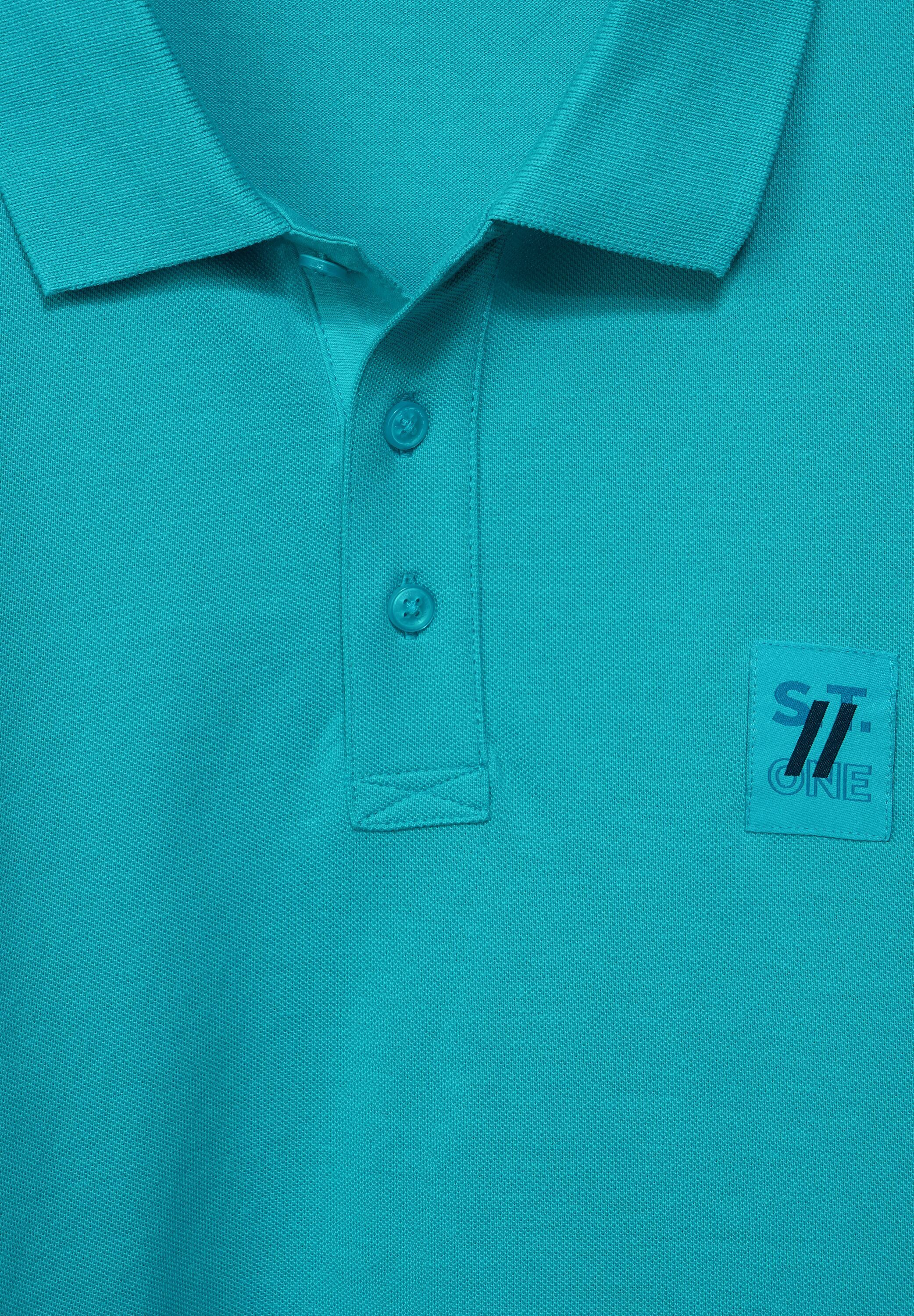 STREET ONE MEN Poloshirt antigua blue Piqué-Struktur mit