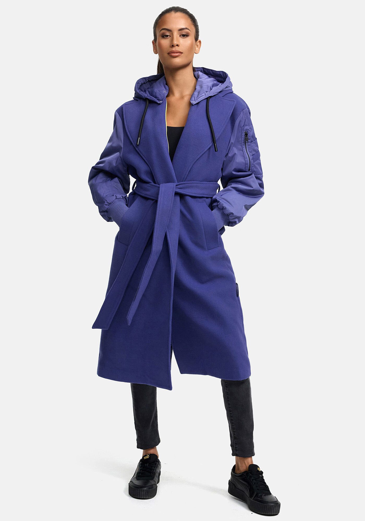 Marikoo Winterjacke Tjadee Langer Wickelmantel