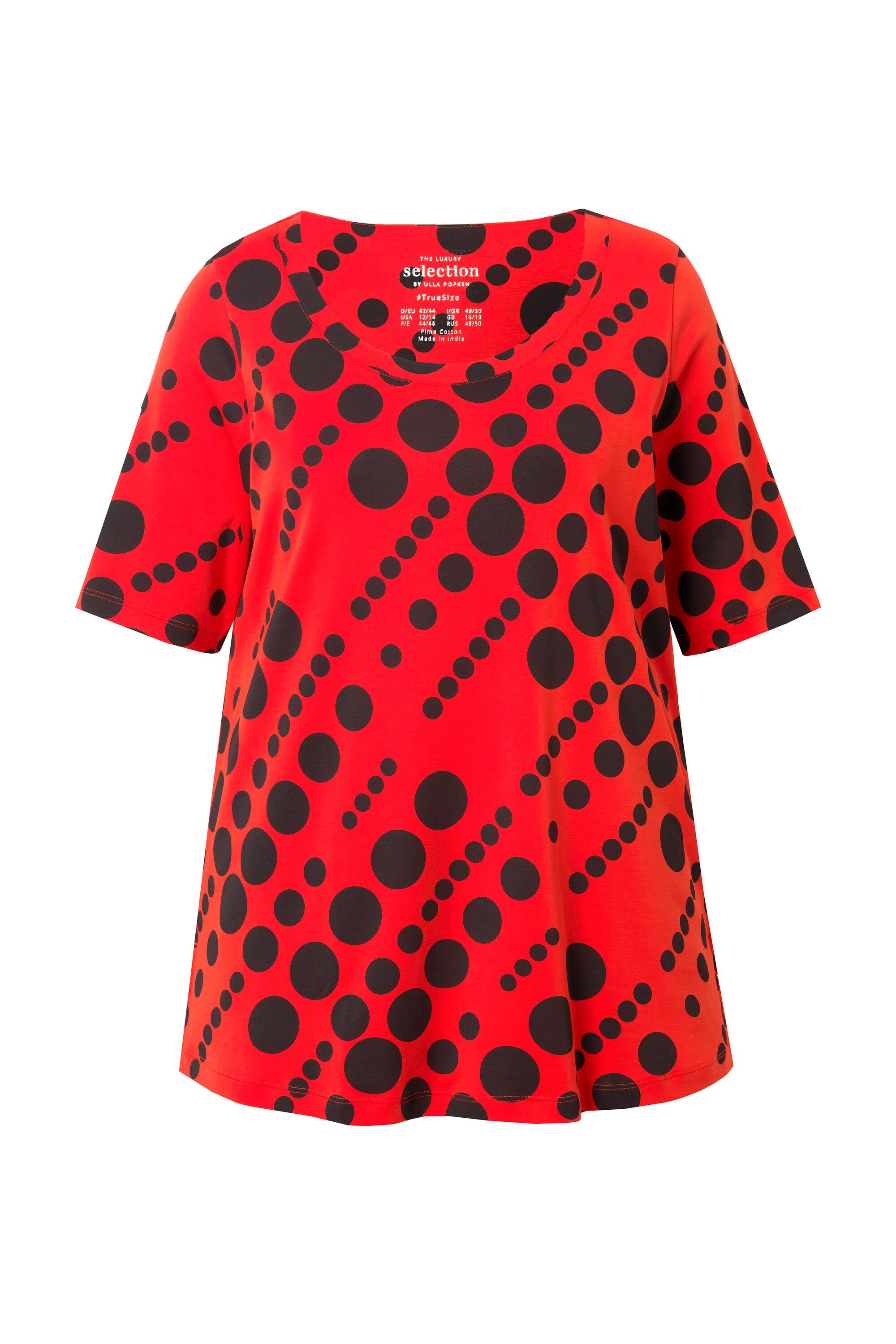 Ulla Popken T-Shirt T-Shirt Punkte A-Linie Rundhals Halbarm günstig online kaufen