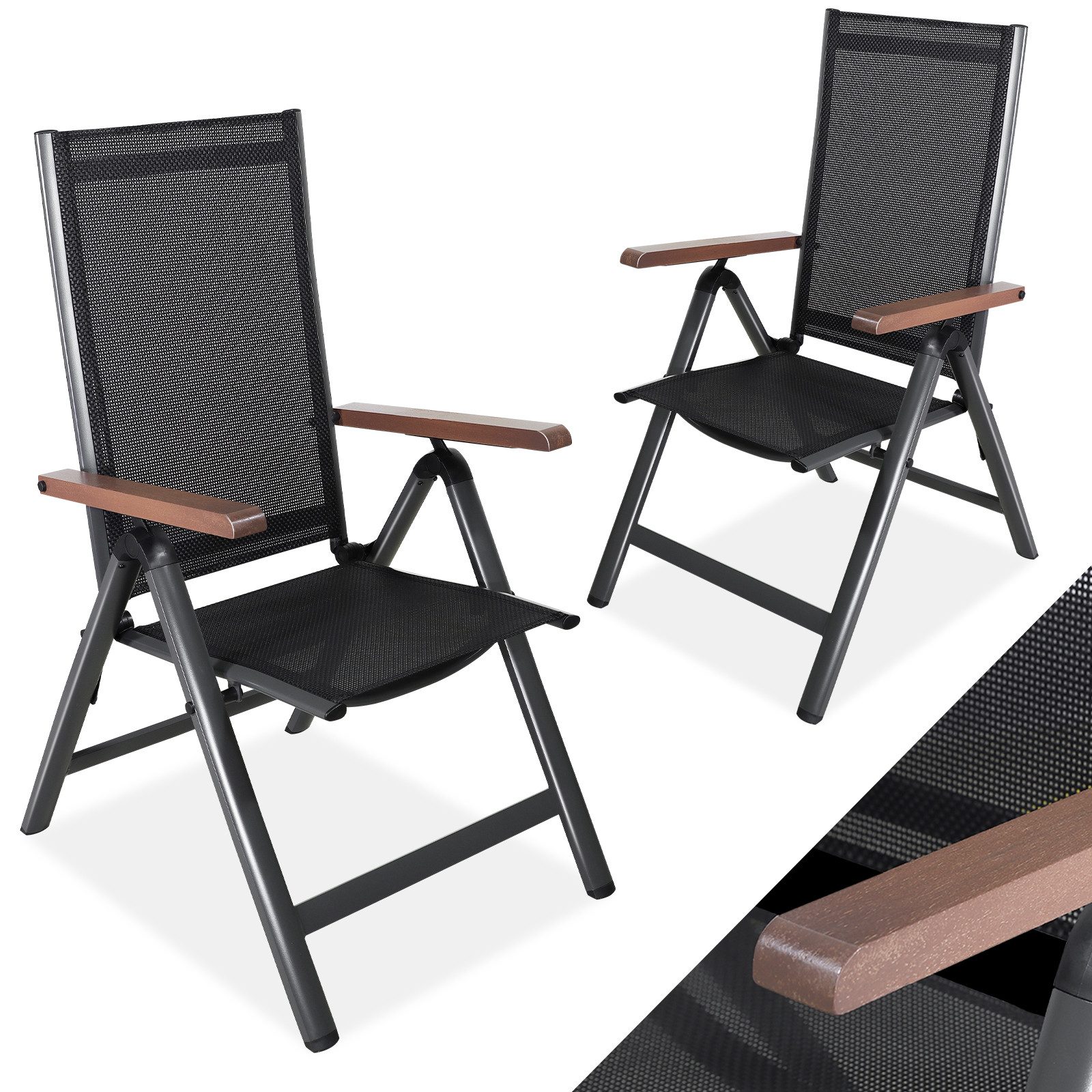 CCLIFE Klappstuhl Gartenstühle Klappstuhl Aluminium Gartenmöbel Set, 2er Se günstig online kaufen