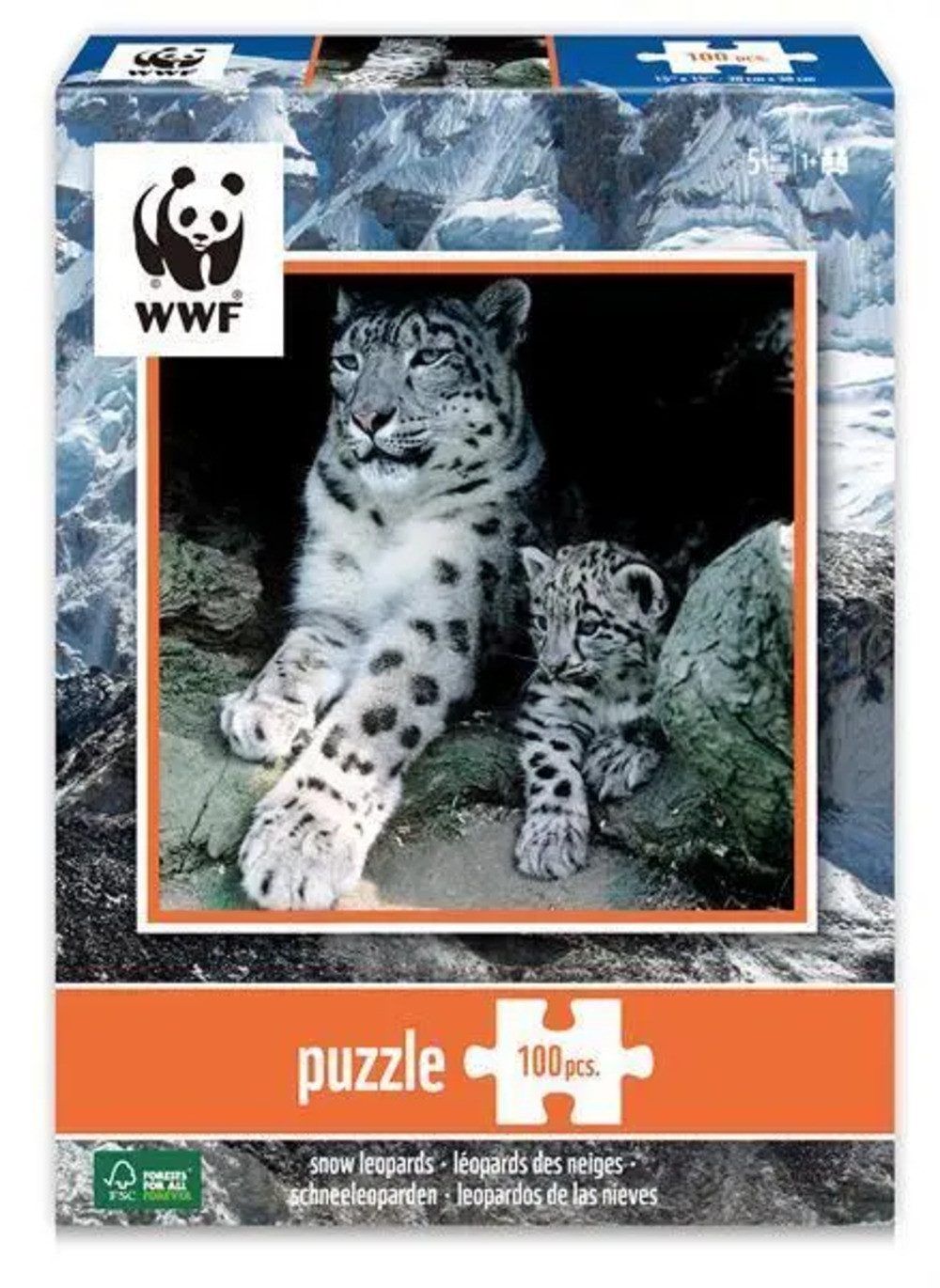 Puzzle Schneeleoparden 100 Teile (Puzzle)