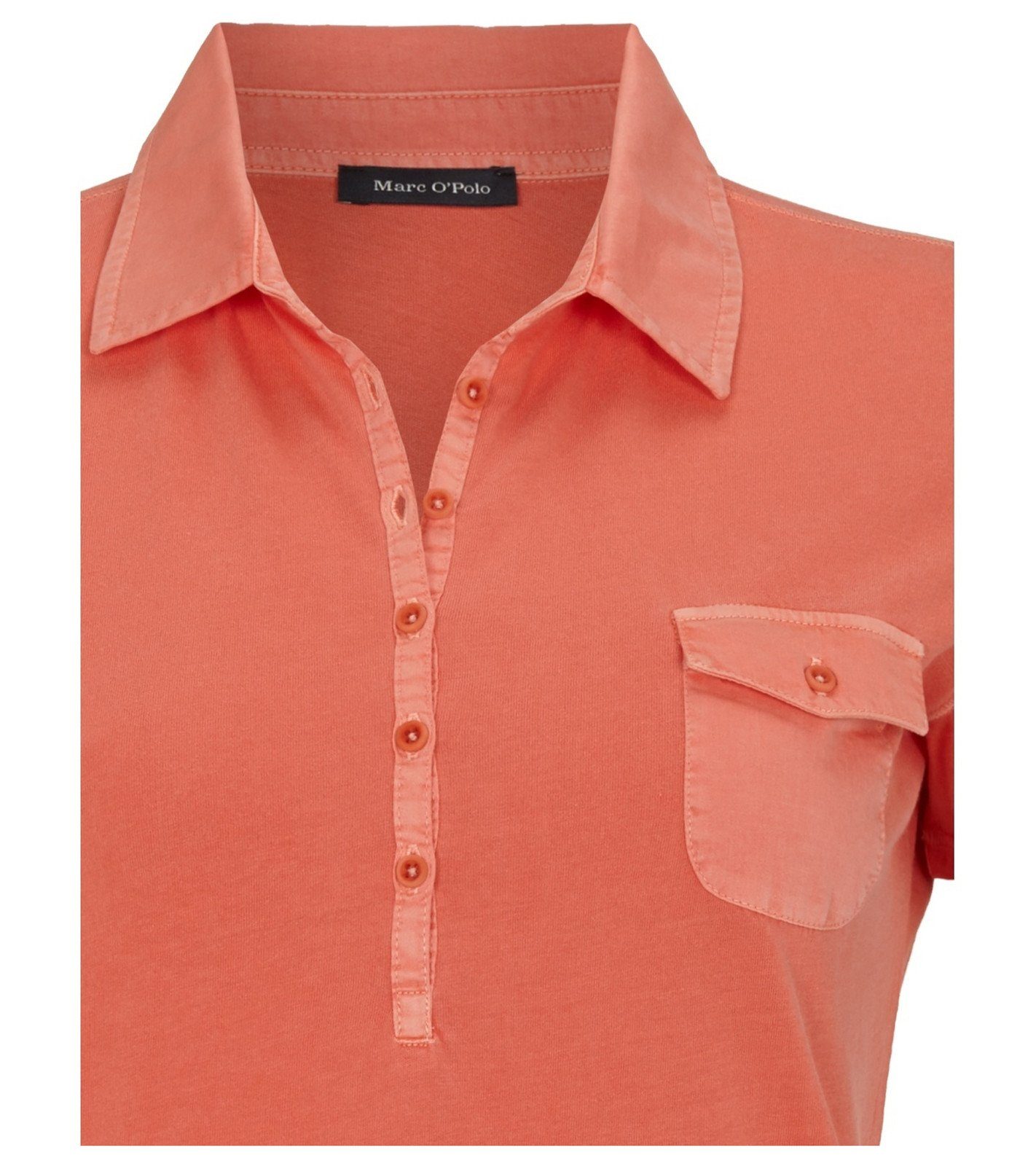 Marc O'Polo Rundhalsshirt »Marc O´Polo Blusen-Shirt sommerliche Damen  Polo-Shirt mit Brusttasche Freizeit-Polo Koralle« online kaufen | OTTO