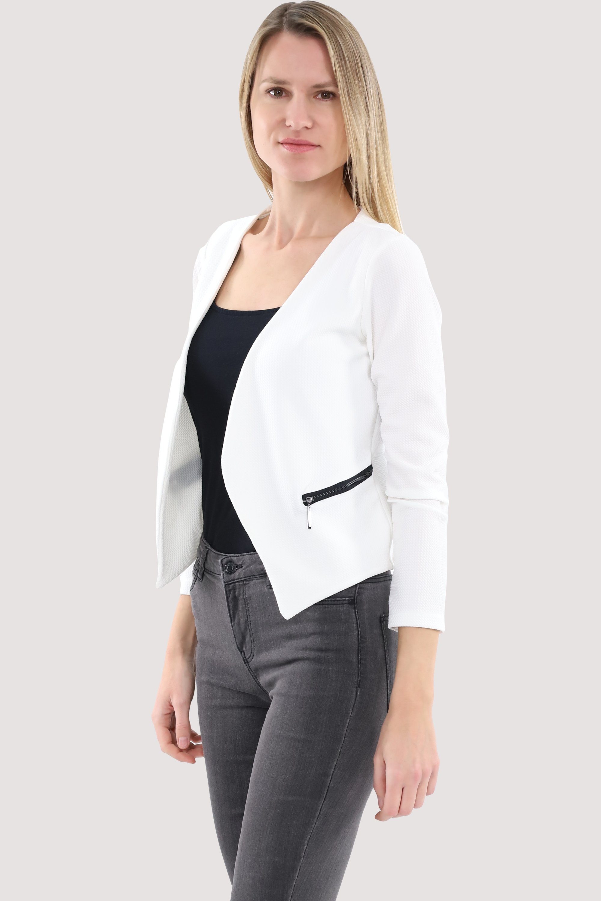 weiß Jackenblazer malito fashion Sweatblazer more Basic-Look 6040 im than