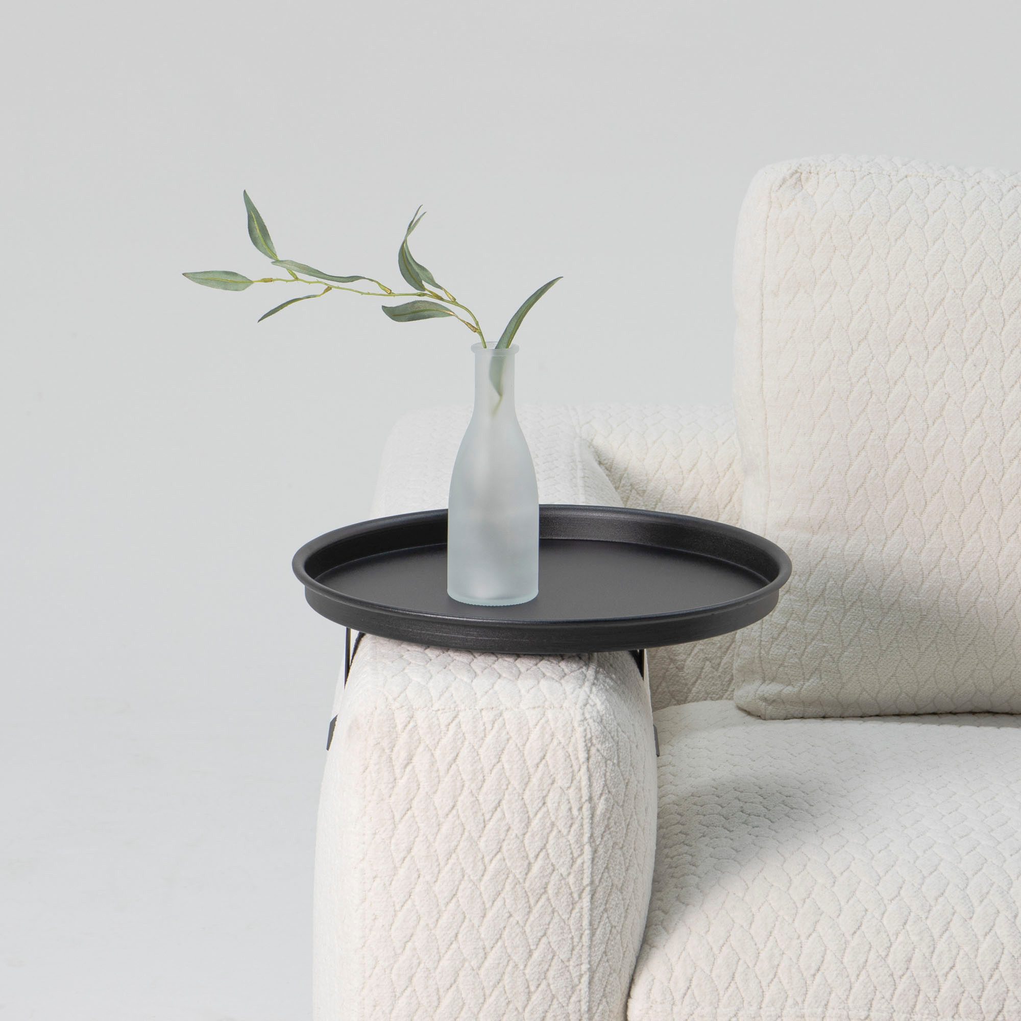 Spinder Design Tabletttisch ROUND, Ausziehbarer Stahlarmtisch