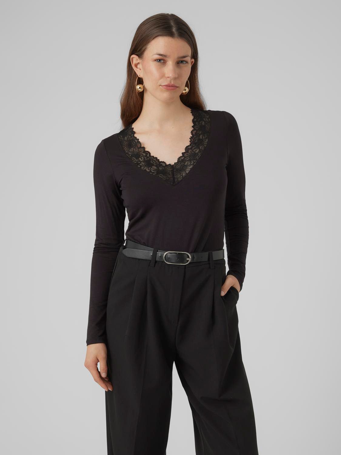 Vero Moda V-Shirt VMROSA LS V-NECK günstig online kaufen