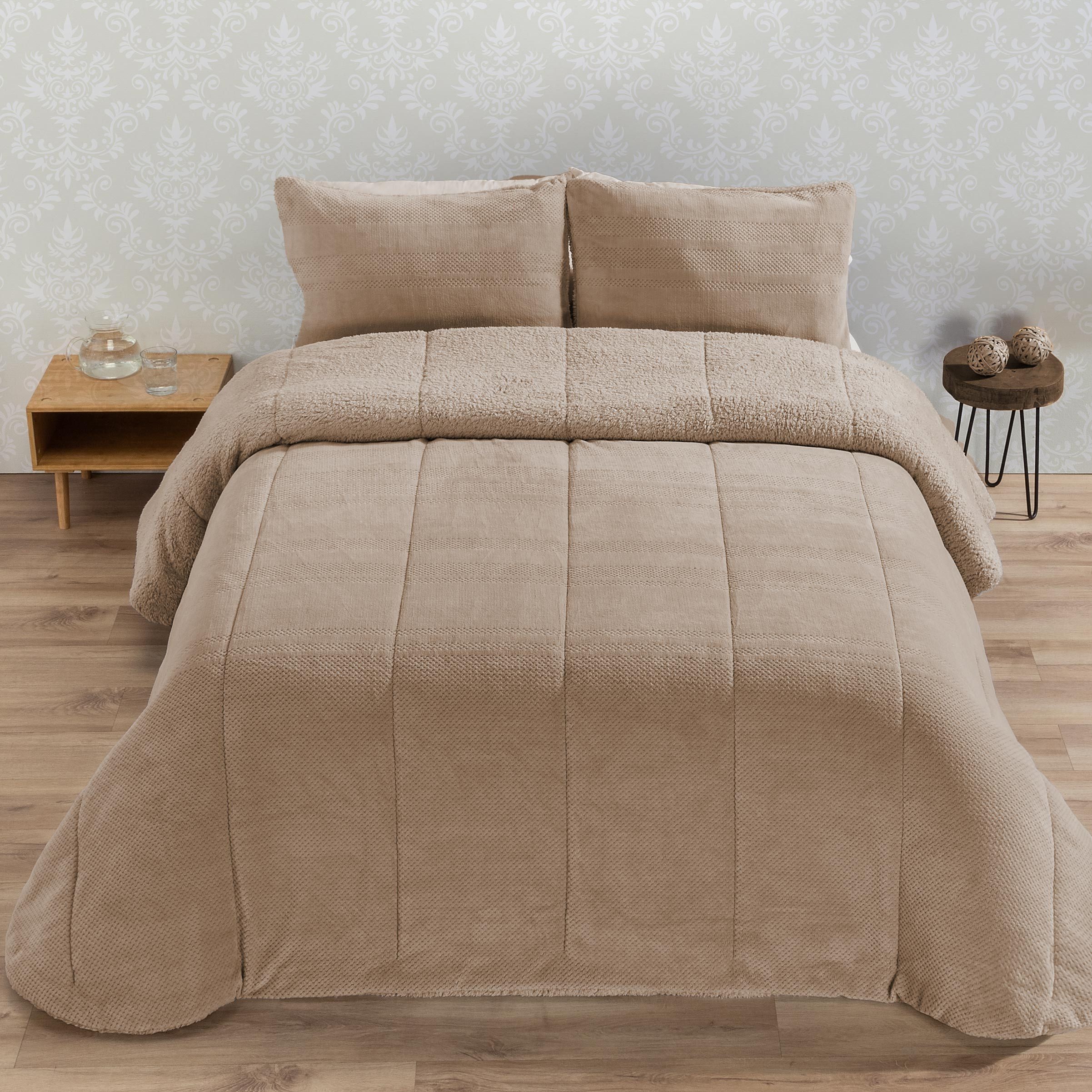 Überwurf Flauschige und warme Decke inkl. 2 Kissenbezüge, Manterol, 235x260 günstig online kaufen