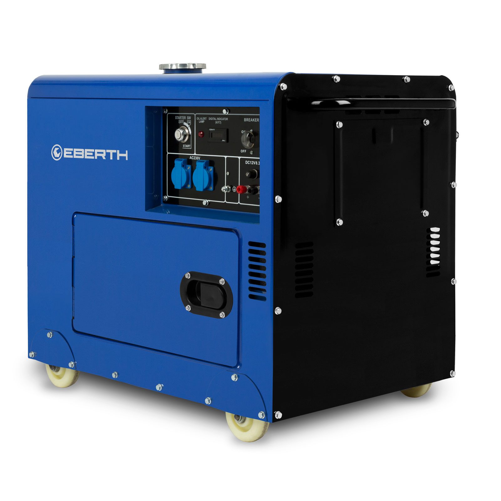EBERTH Генераторы 5000 Watt Notstromaggregat Diesel, 5 in kW, 10 PS Dieselmotor, 4-Takt, E-Start, 2x 230V, 1x 12V
