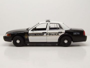 GREENLIGHT collectibles Modellauto Ford Crown Victoria Police Interceptor 2011 Terre Haute Idiana schwarz, Maßstab 1:24