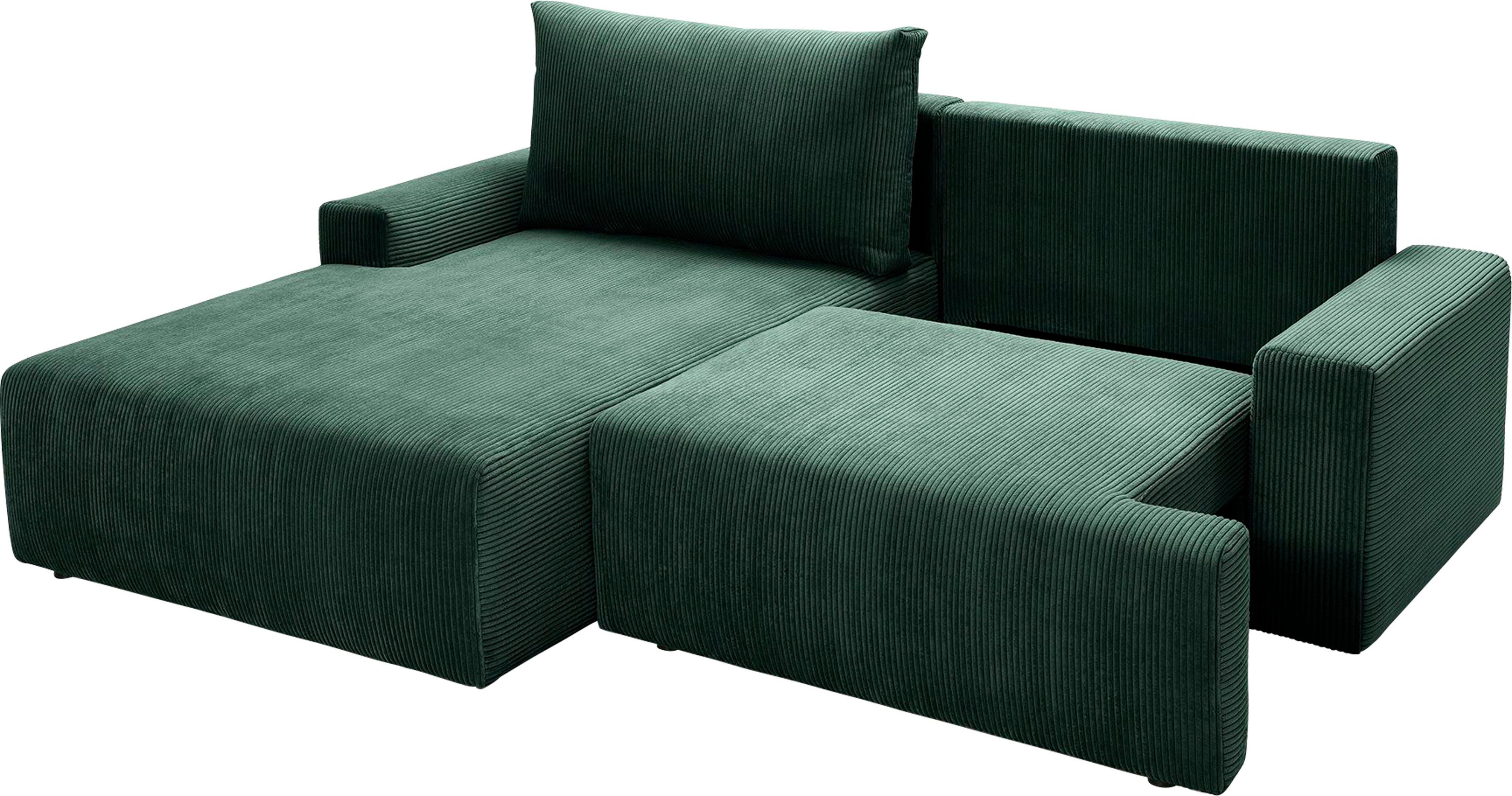 exxpo pine inklusive sofa Ecksofa Bettkasten - Cord-Farben in verschiedenen Bettfunktion fashion Orinoko, und