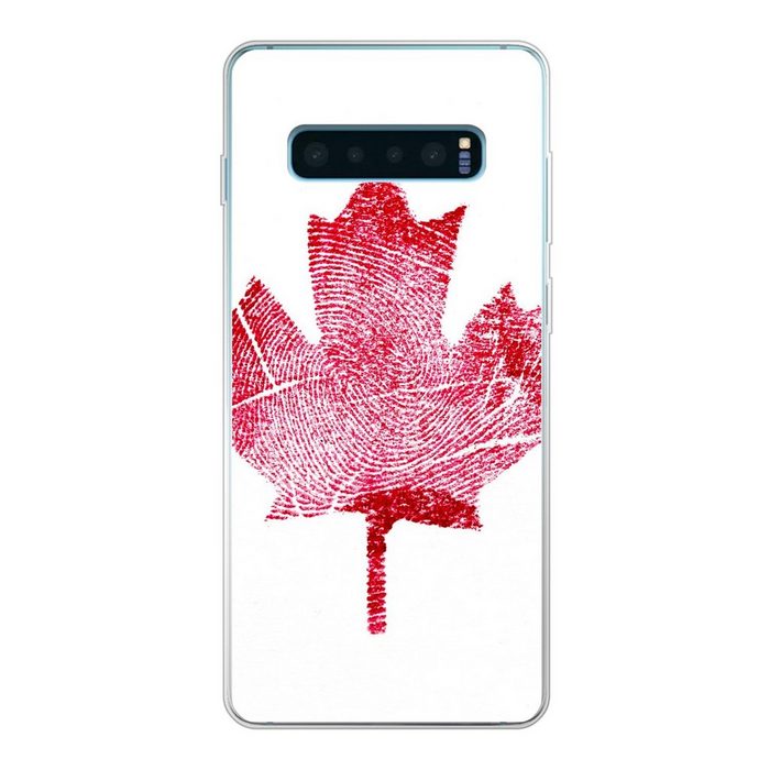 MuchoWow Handyhülle Kanadas Nationalflagge aus Daumenabdrücken Phone Case Handyhülle Samsung Galaxy S10 Lite Silikon Schutzhülle