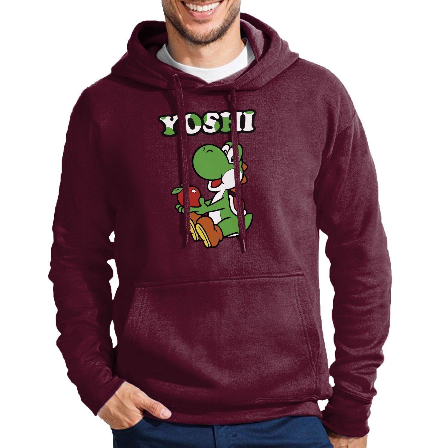 Hoodie Herren Yoshi Super Retro Konsole Mario Luigi Peach Gaming