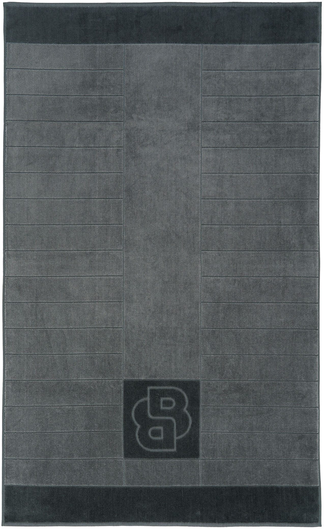 BOSS Home Badetuch DOUBLEB, Frottiervelours (1-St), mit Label-Applikationen, mit Bordüre und B BOSS Logo