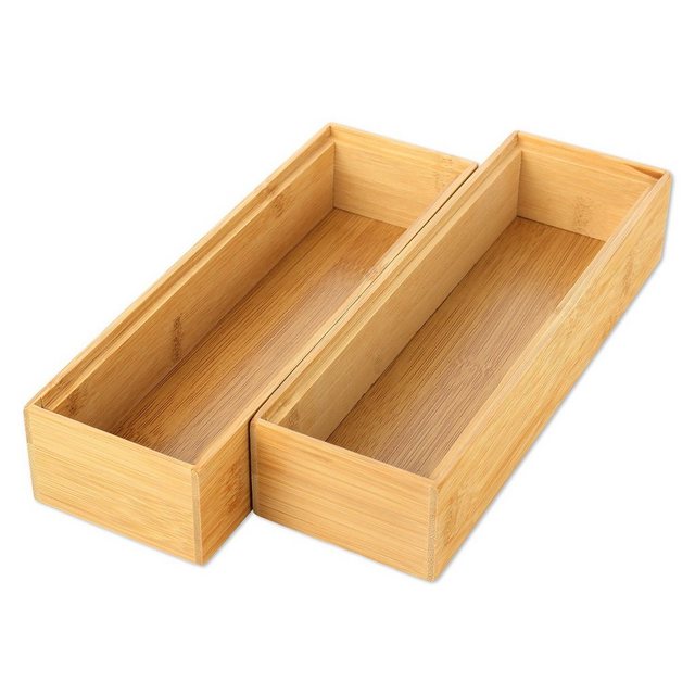 Schramm Organizer “Schramm® 2 Stück Aufbewahrungsboxen aus Bambus stapelbar 4 Größen Schubladen Box Ordnungsbox Boxen Organizer Aufbewahrung Set” (23 St)