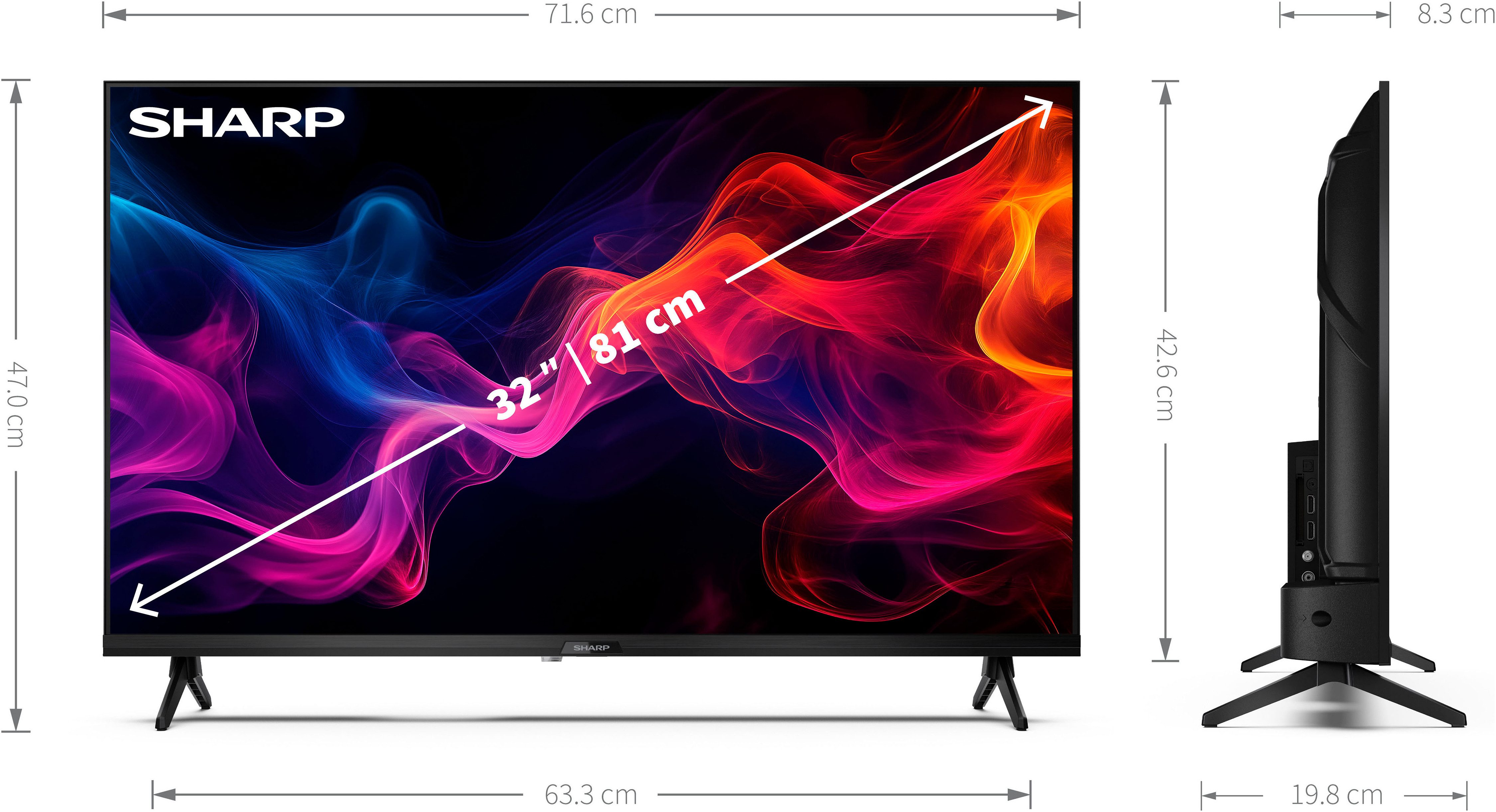 Sharp 1T-C32GFx LED-Fernseher (80 cm/32 Zoll, HD-ready, Google TV)