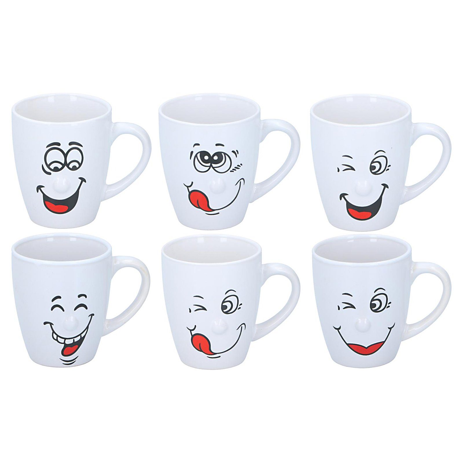 lächelnde Becher Set Neuetischkultur verschieden Kaffeepot Teetasse Kaffeetassen, Tasse Steingut, 4er