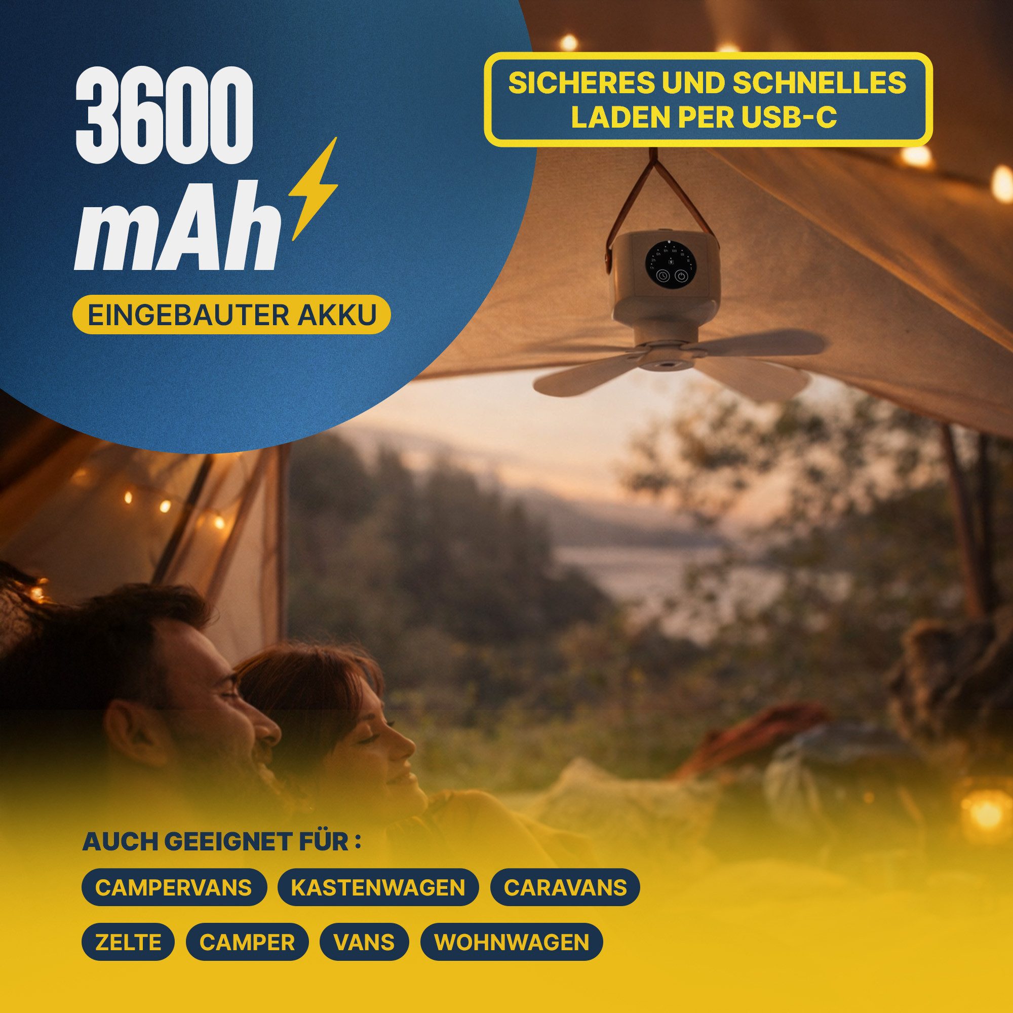 Bestlivings Deckenventilator mobil mit Licht und Fernbedienung, Timer, 4 Geschwindigkeitsstufen, bis ca. 3m Luftzirkulation – Bild 5 von 5