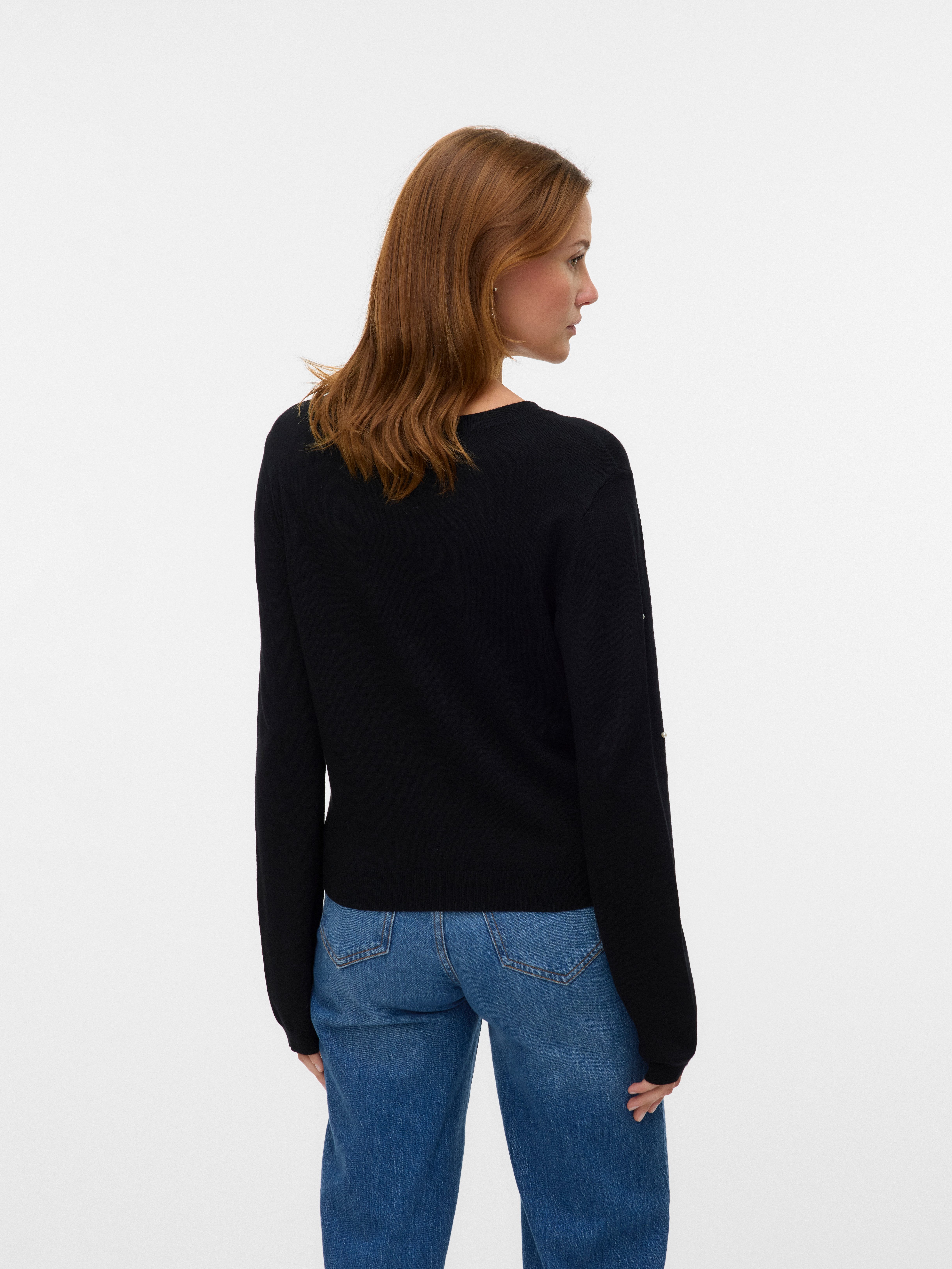 Vero Moda Rundhalspullover VMGLORY PEARL LS O-NECK PULLOVER BOO günstig online kaufen