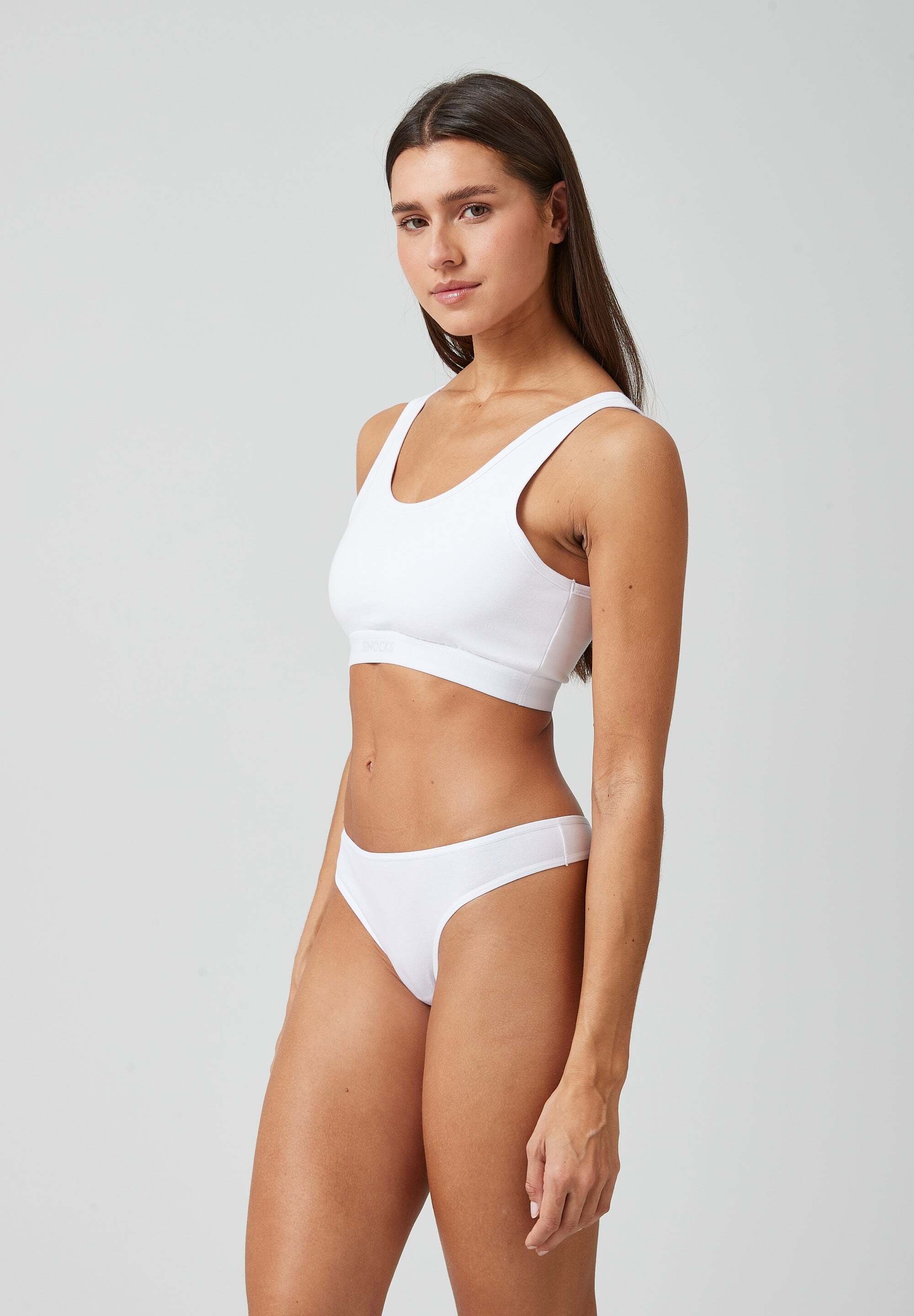 SNOCKS Tanga String Damen Unterhose (3-St) aus Bio-Baumwolle, unsichtbar unter deiner Kleidung
