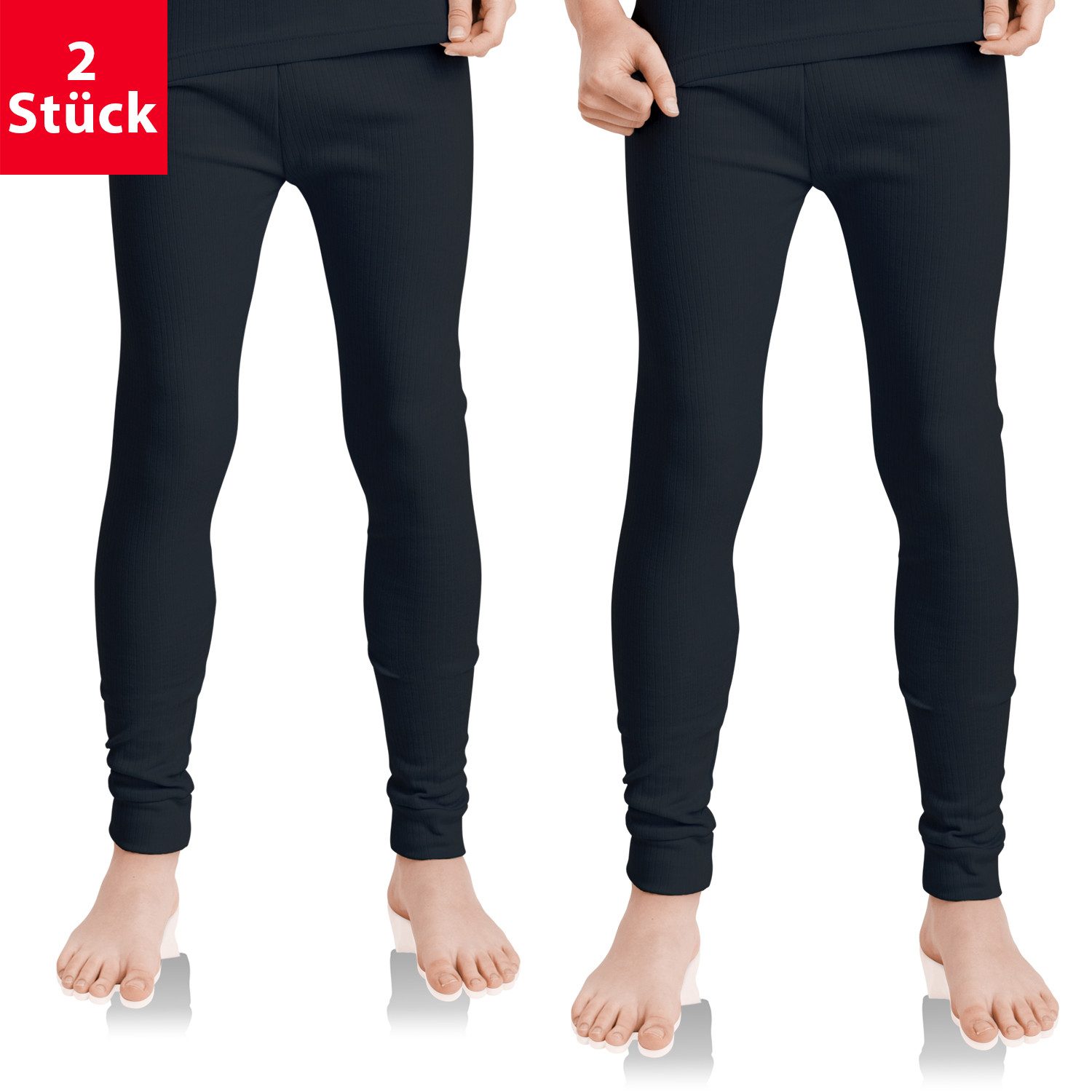 celodoro Thermounterhose 2er Pack Lange Kinder Thermo Unterhose Winter Unterwäsche